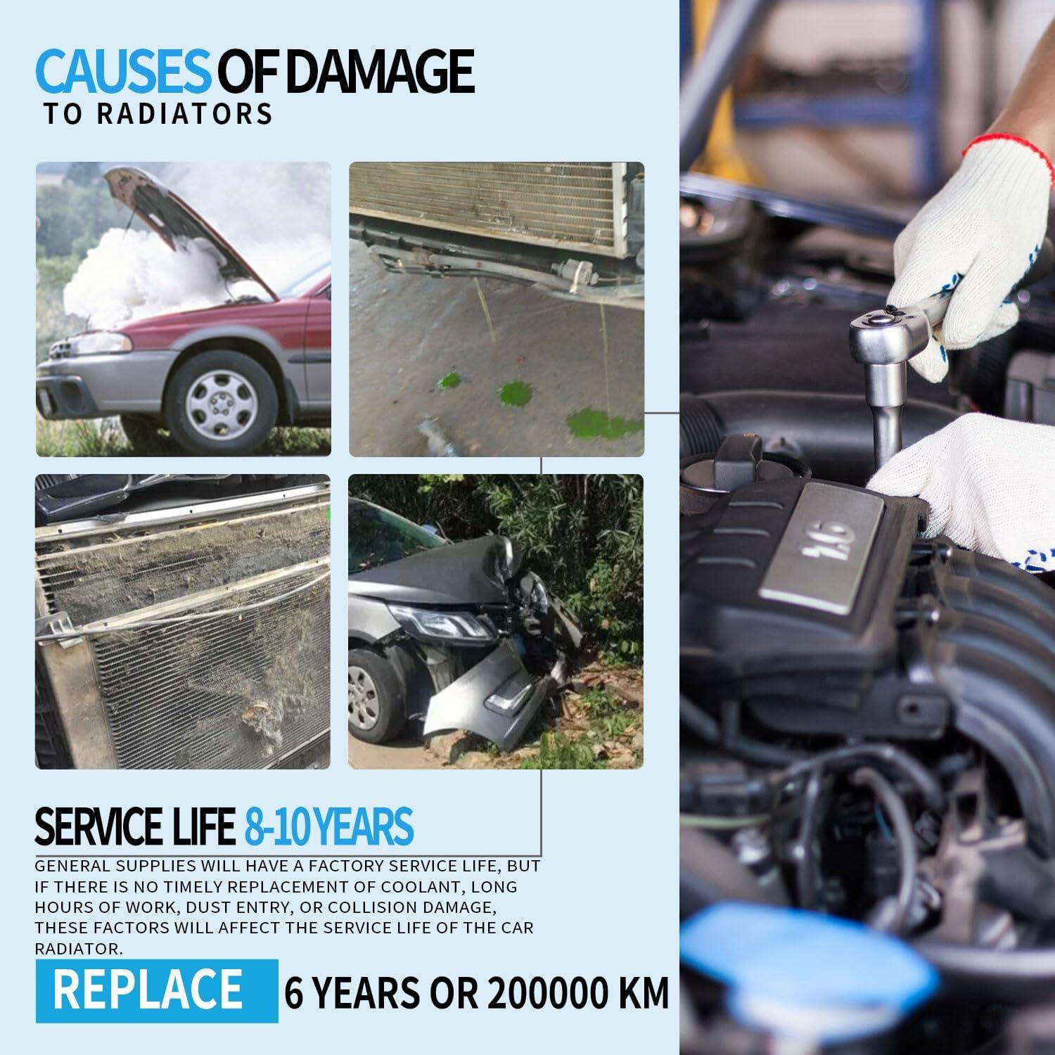 Radiador Rayten 13049 para Toyota Corolla 09-17 y Matrix 09-12