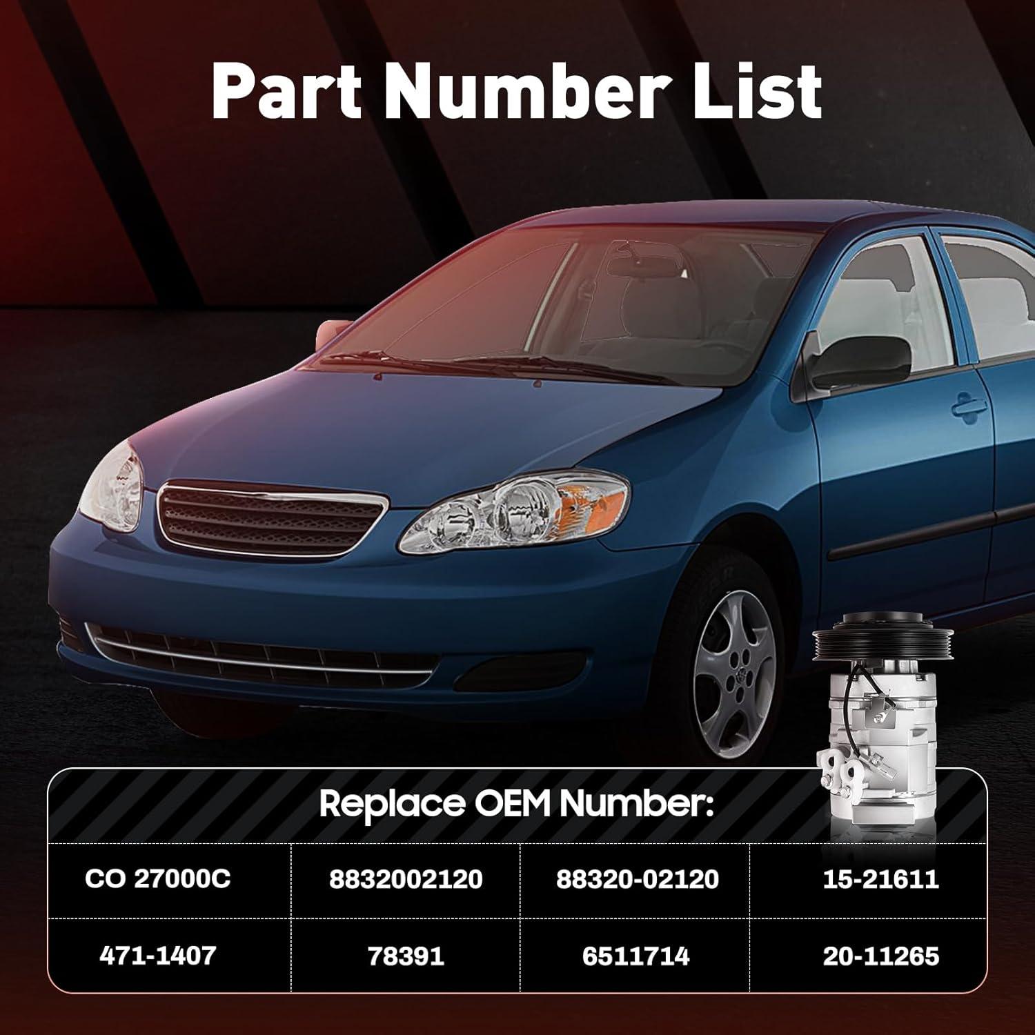 Compresor de Aire Acondicionado Ynomdusa CO 27000C para Toyota