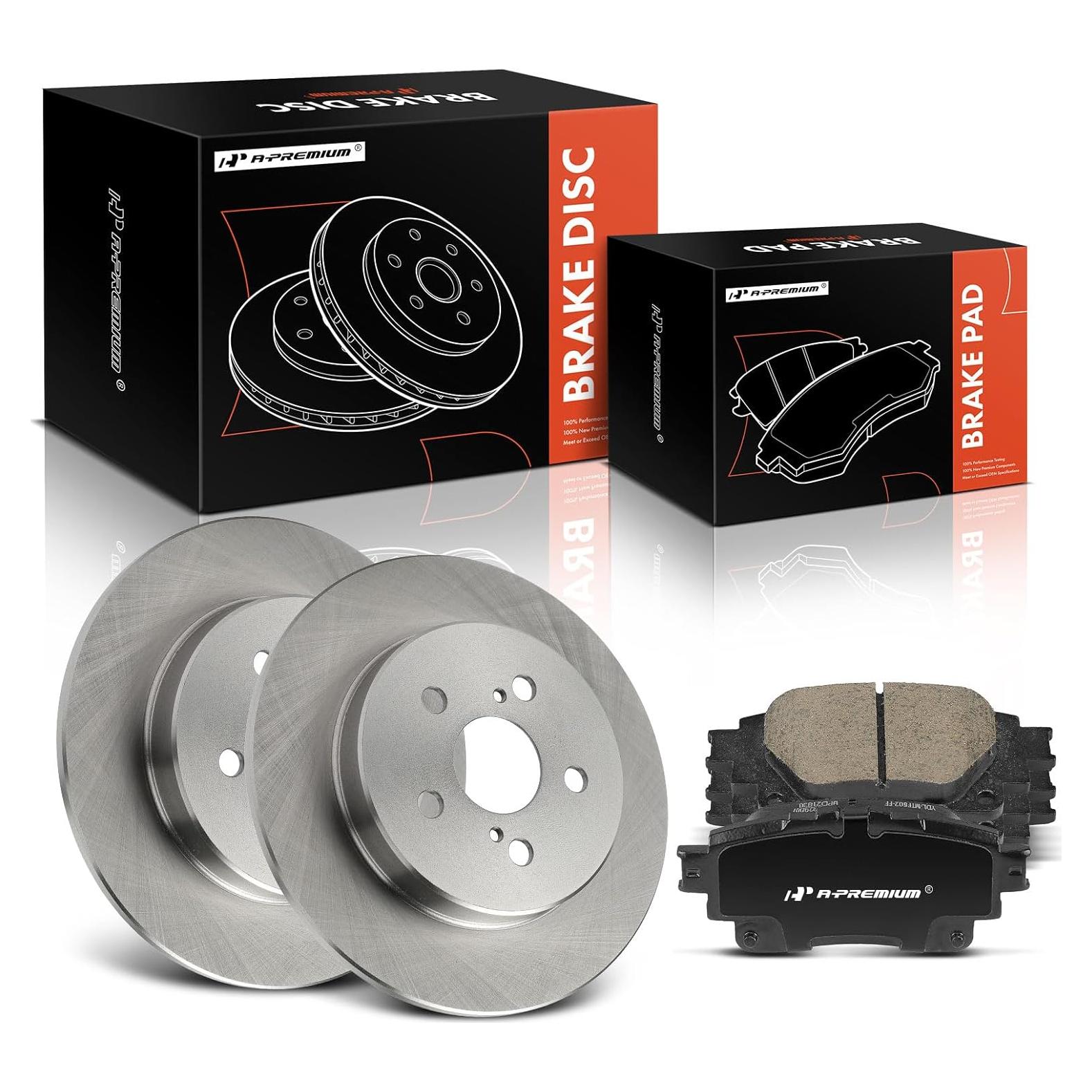 Discos de Freno Sólidos A-Premium + Pastillas Cerámicas Toyota Corolla 2019-2022