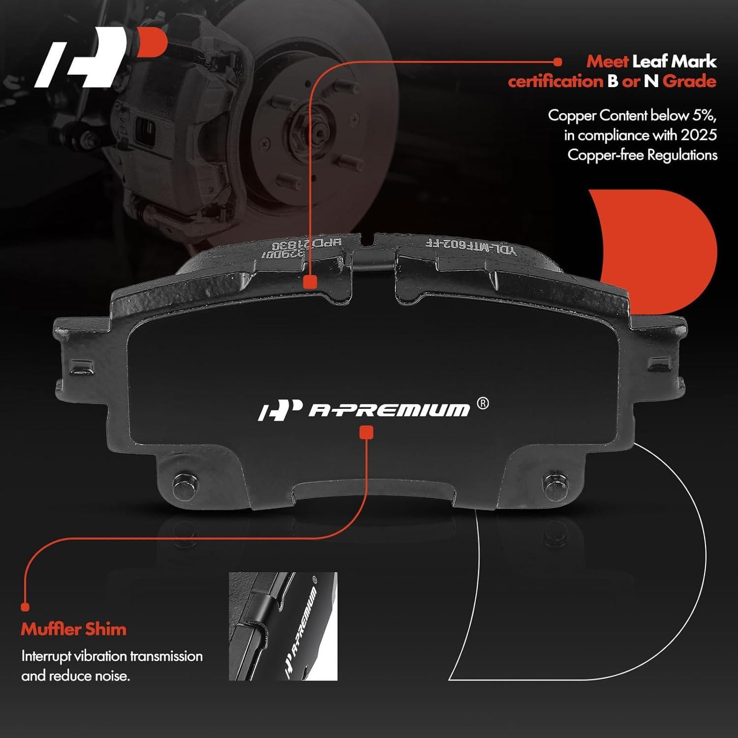 Discos de Freno Sólidos A-Premium + Pastillas Cerámicas Toyota Corolla 2019-2022