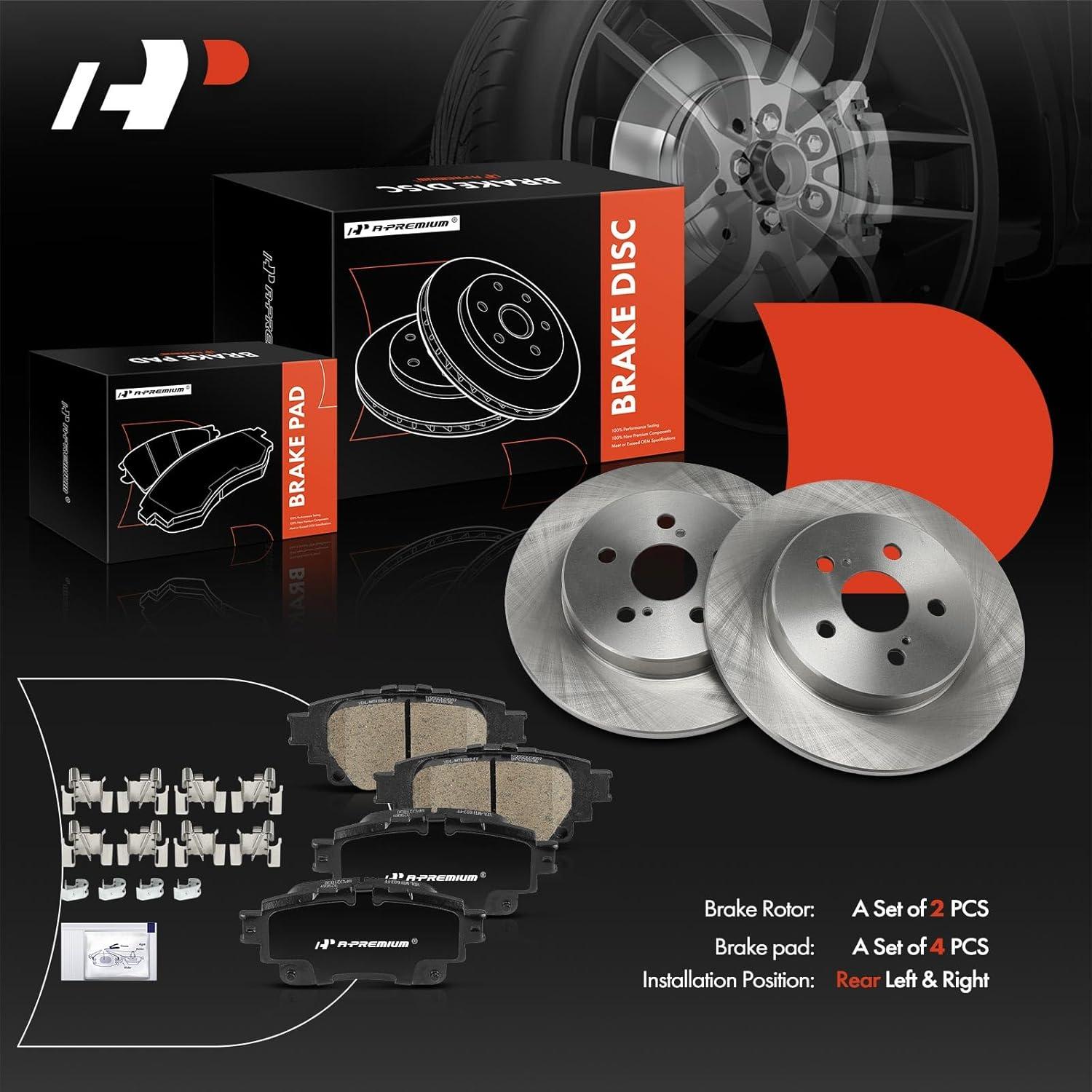 Discos de Freno Sólidos A-Premium + Pastillas Cerámicas Toyota Corolla 2019-2022