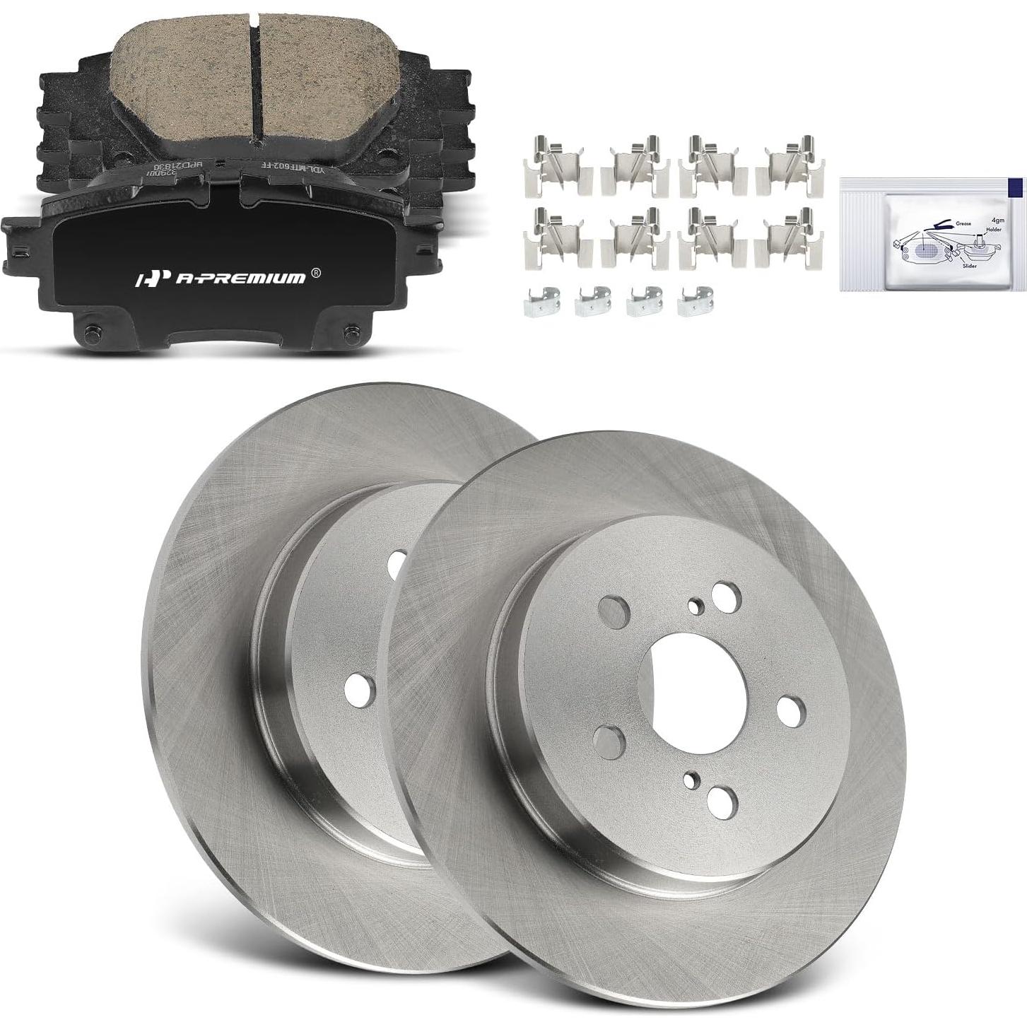 Discos de Freno Sólidos A-Premium + Pastillas Cerámicas Toyota Corolla 2019-2022