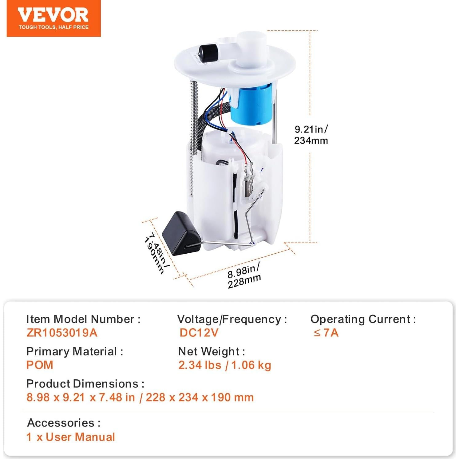 Módulo de Bomba de Combustible Eléctrica VEVOR E3781M