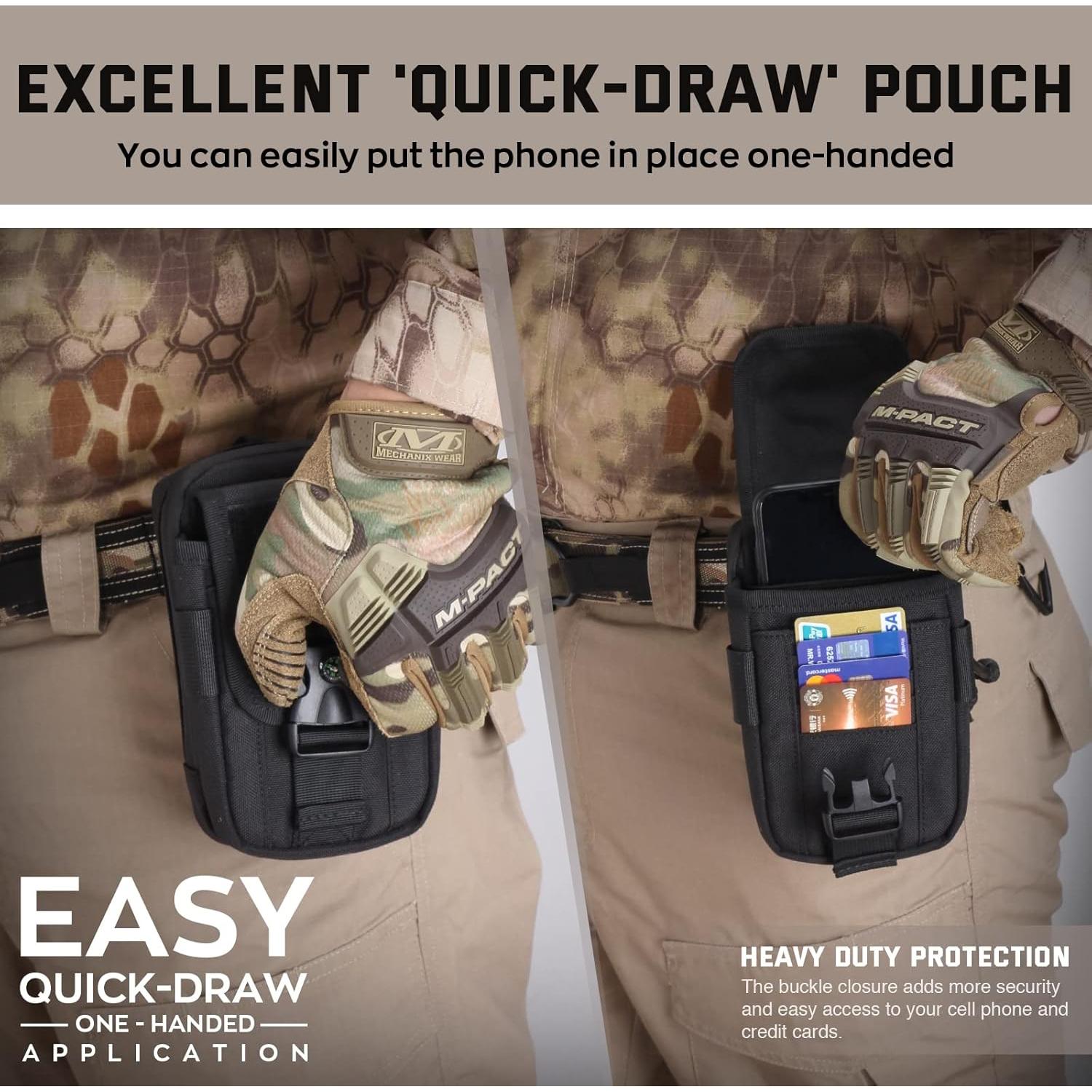 Funda táctica WYNEX para smartphone Molle, doble capacidad