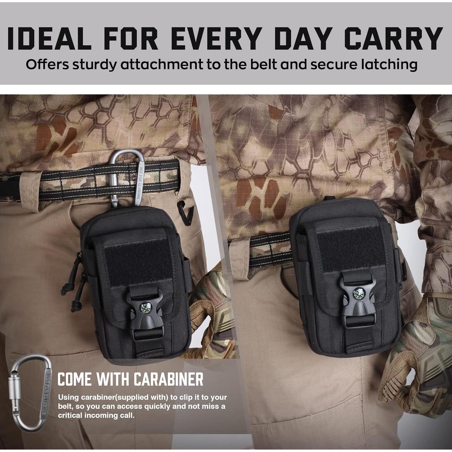 Funda táctica WYNEX para smartphone Molle, doble capacidad