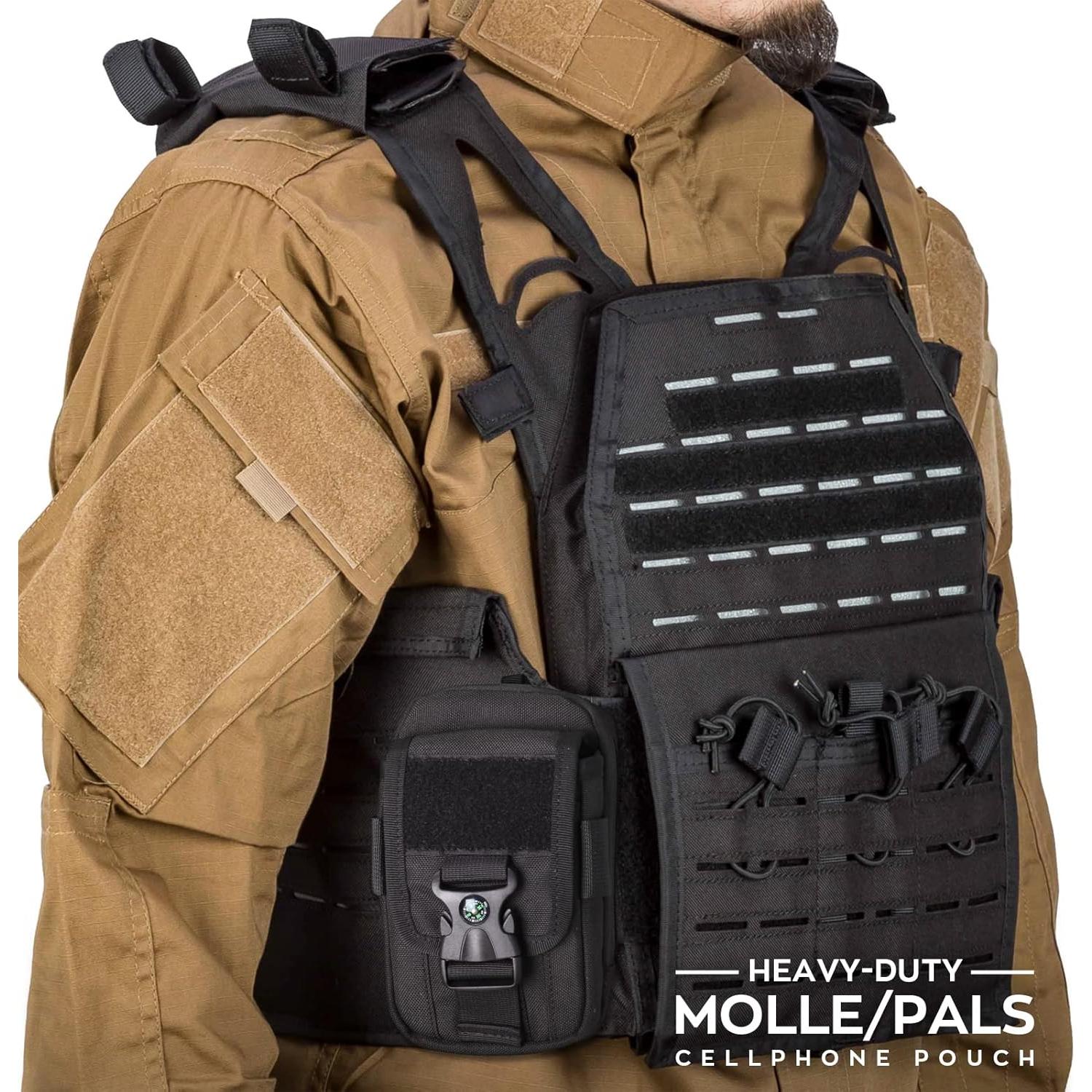 Funda táctica WYNEX para smartphone Molle, doble capacidad