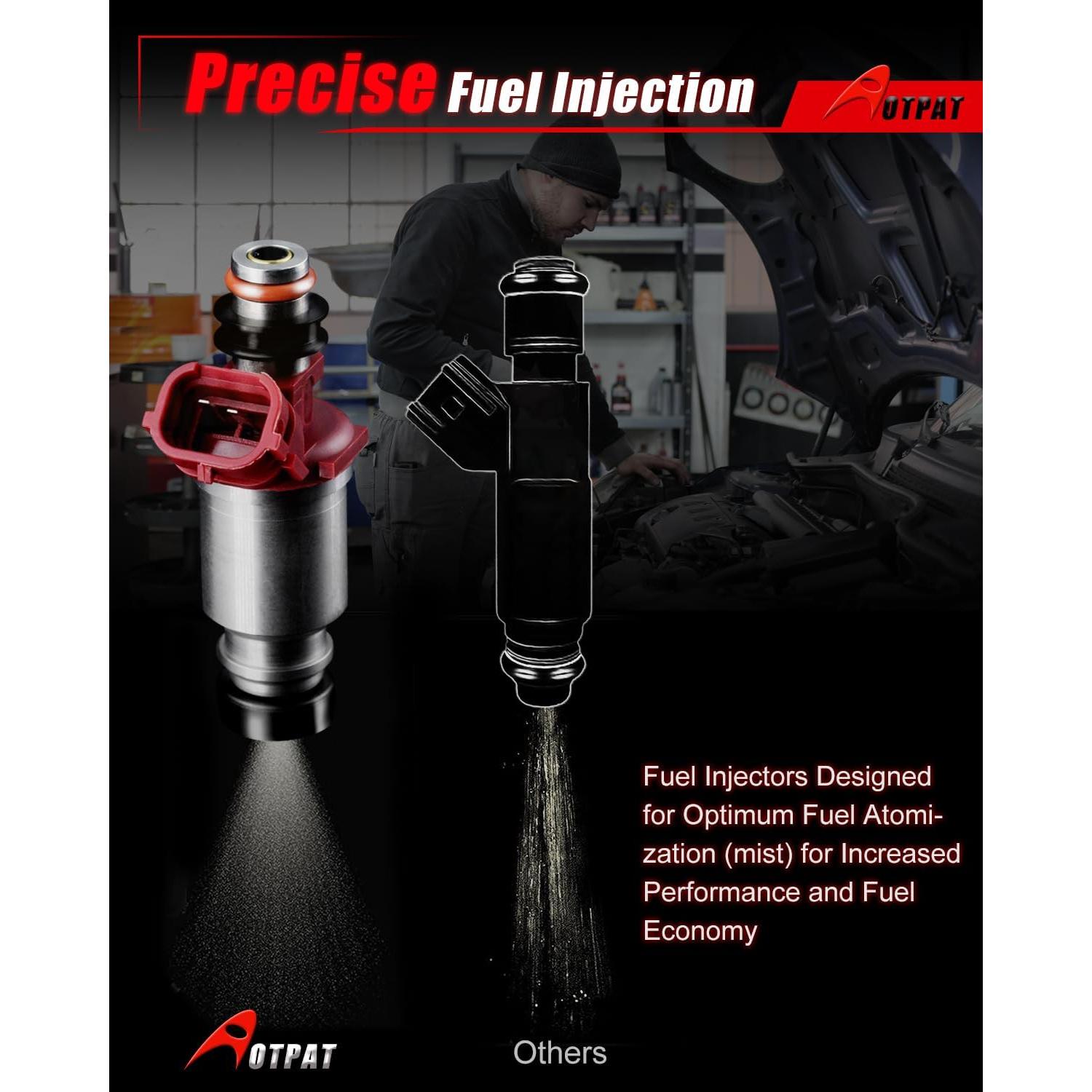 High Performance Fuel Injectors for:-Toyota Corolla 1993 1994 1995 1996 1997 1.8L L4 Celica 1994-1997, for:-Geo Prizm 1993 1994 1995 1996 1997 1.8L L4, Replace OE# 2325016160 23209-16160 (4Pcs)