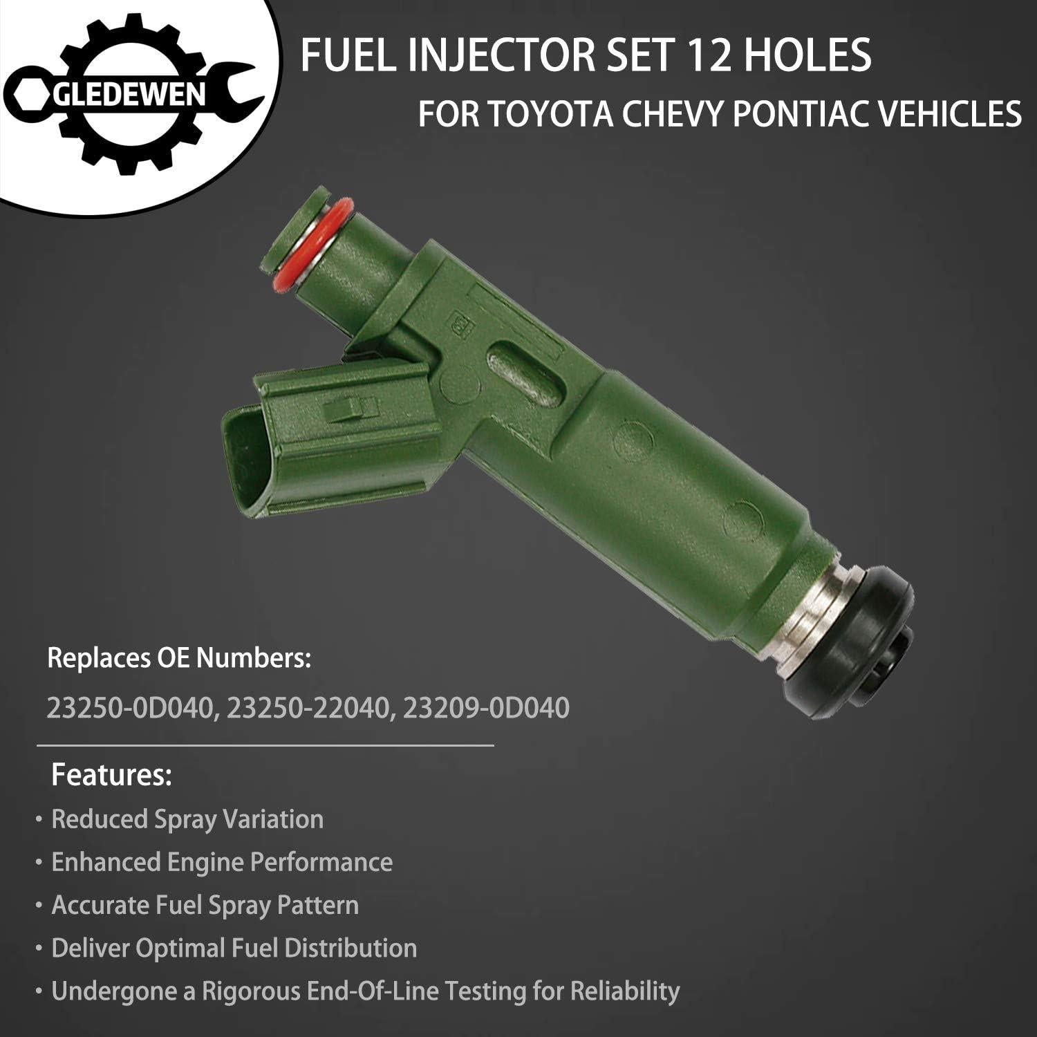 Inyector de Combustible Gledewen 4 Piezas 1.8L para Toyota
