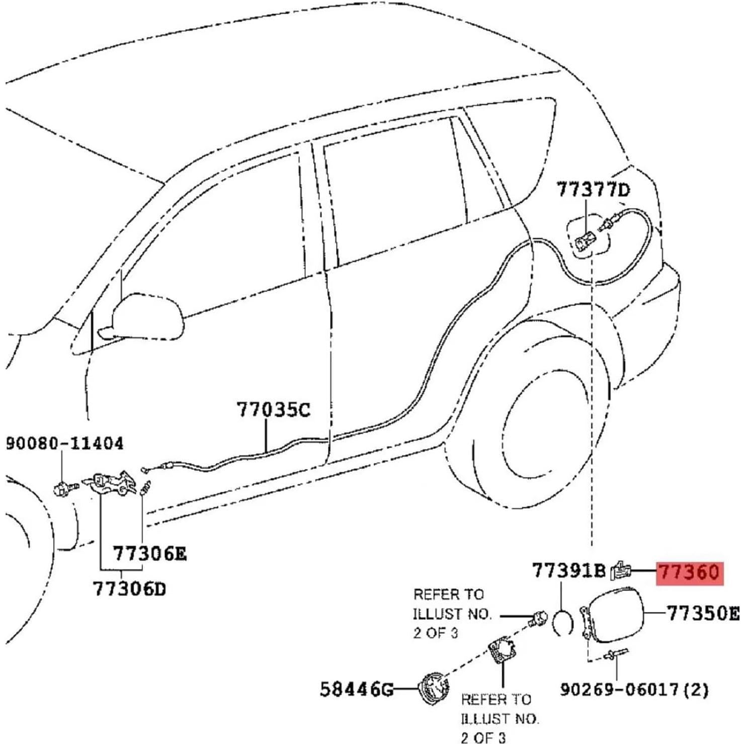Clip de resorte de puerta de combustible Toyota Lexus 77360-0R010