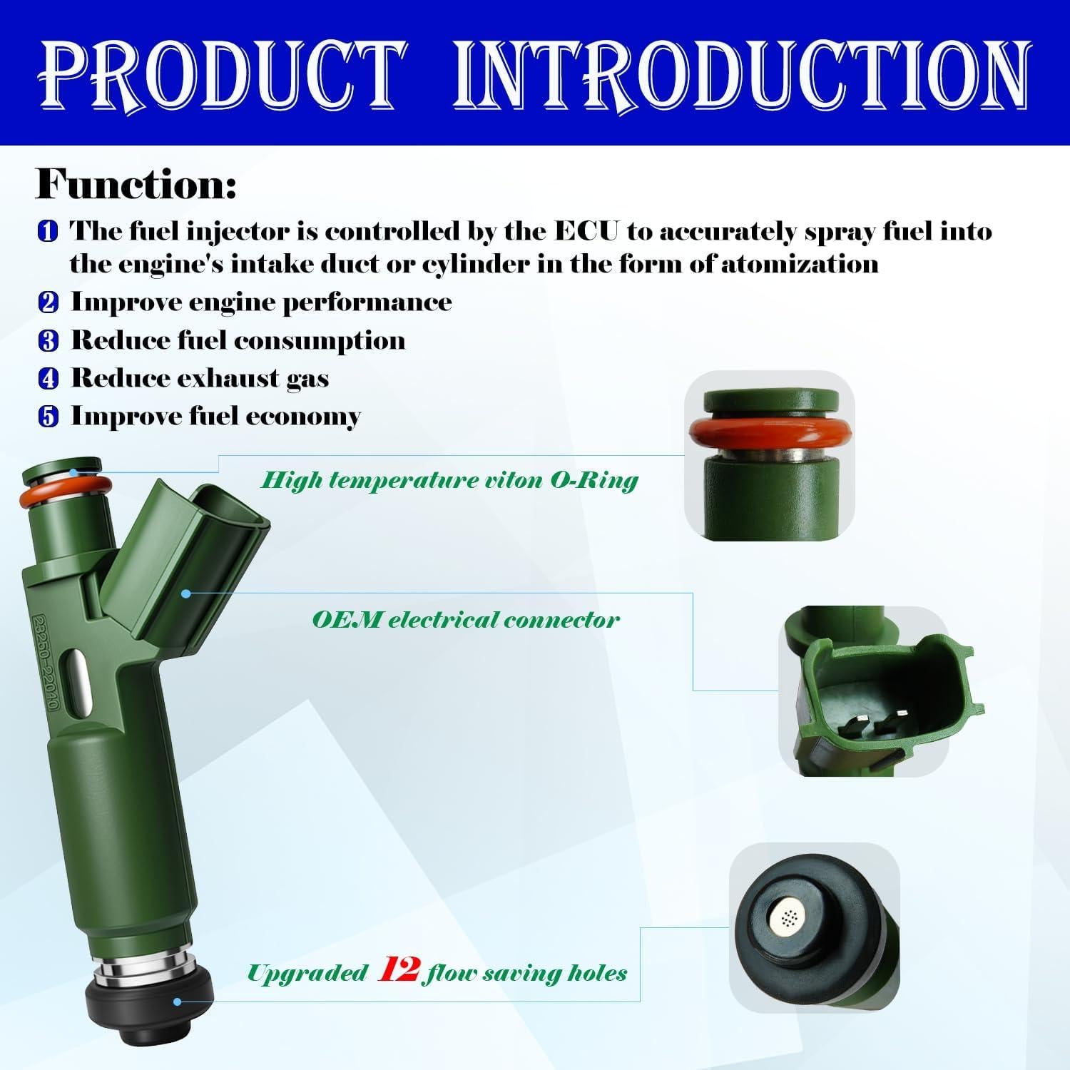 Juego de 4 Inyectores de Combustible SeyPon L4 1.8L Toyota