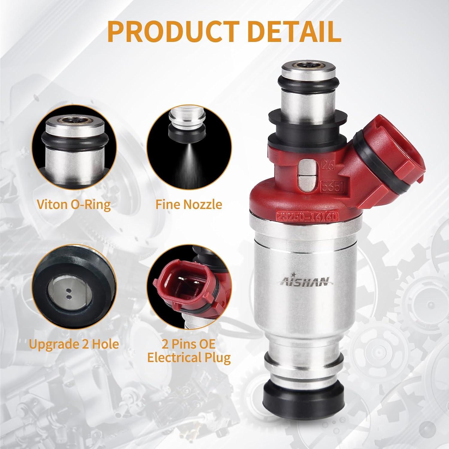 Inyectores de Combustible AISHAN 4PCS 2 Agujeros Toyota