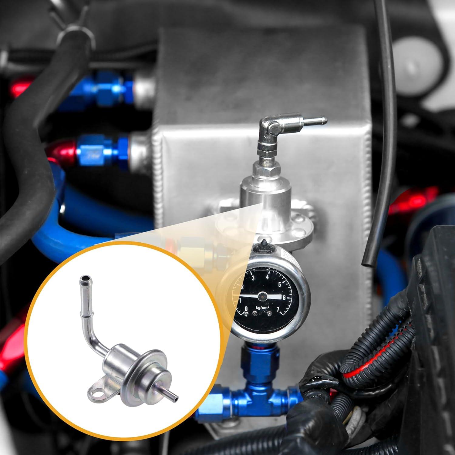 Fuel Injection Pressure Regulator No.23280-15020 - Car Fuel Pressure Regulator - for Toyota Celica 1994-1997 Metal Silver Tone - 1 Pc