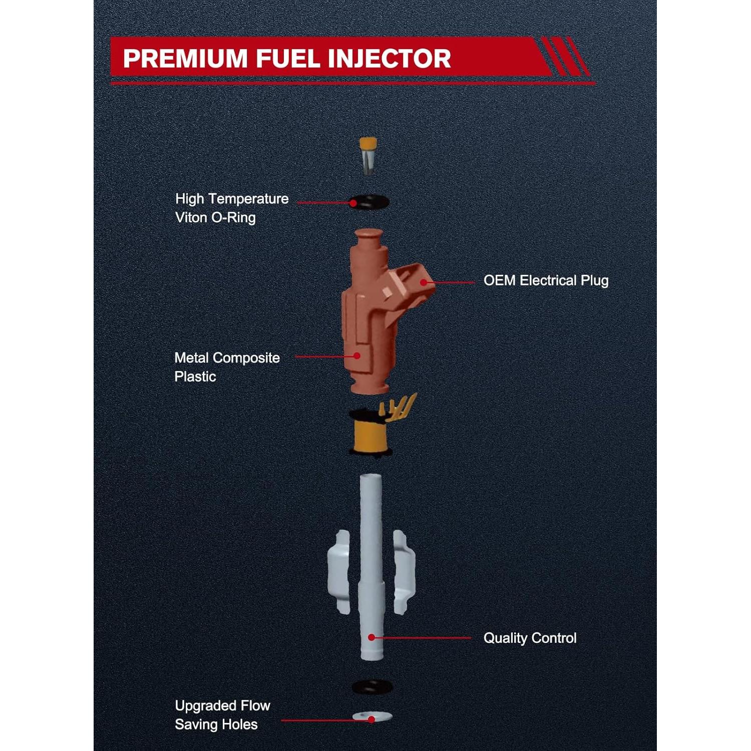 Inyectores de combustible TAUTOY FJ758 4PCS 2.4L para Toyota