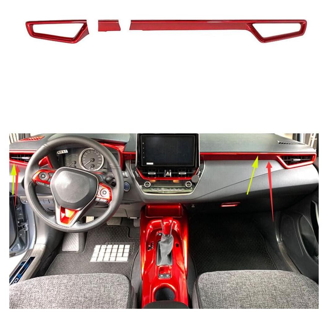 Accesorios Toyota Corolla 2020-2025 ABS Rojo 3PCS Set