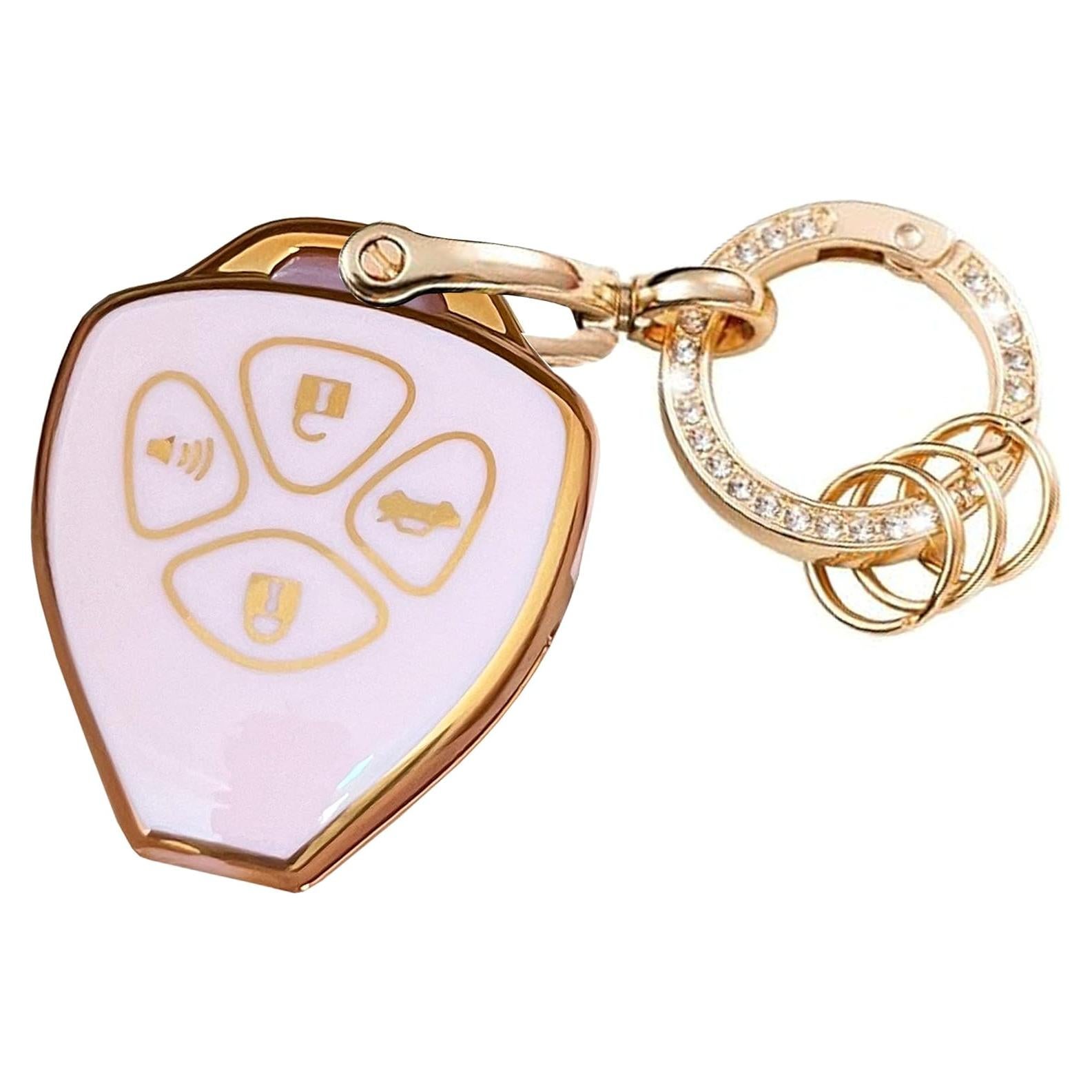 Cubierta de Llavero Toyota TAPAYICA Rosa-Dorado 4 Botones