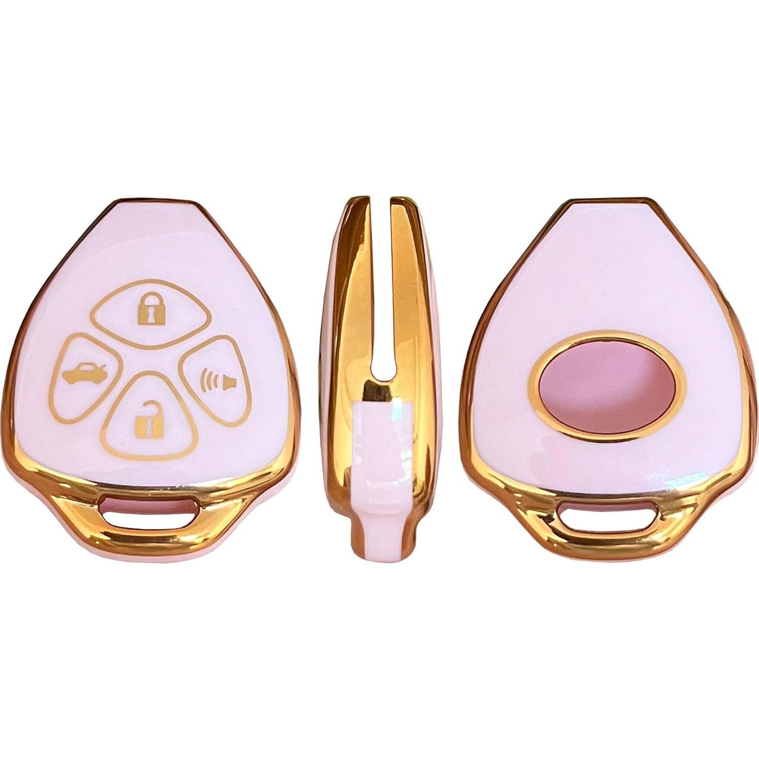 Cubierta de Llavero Toyota TAPAYICA Rosa-Dorado 4 Botones