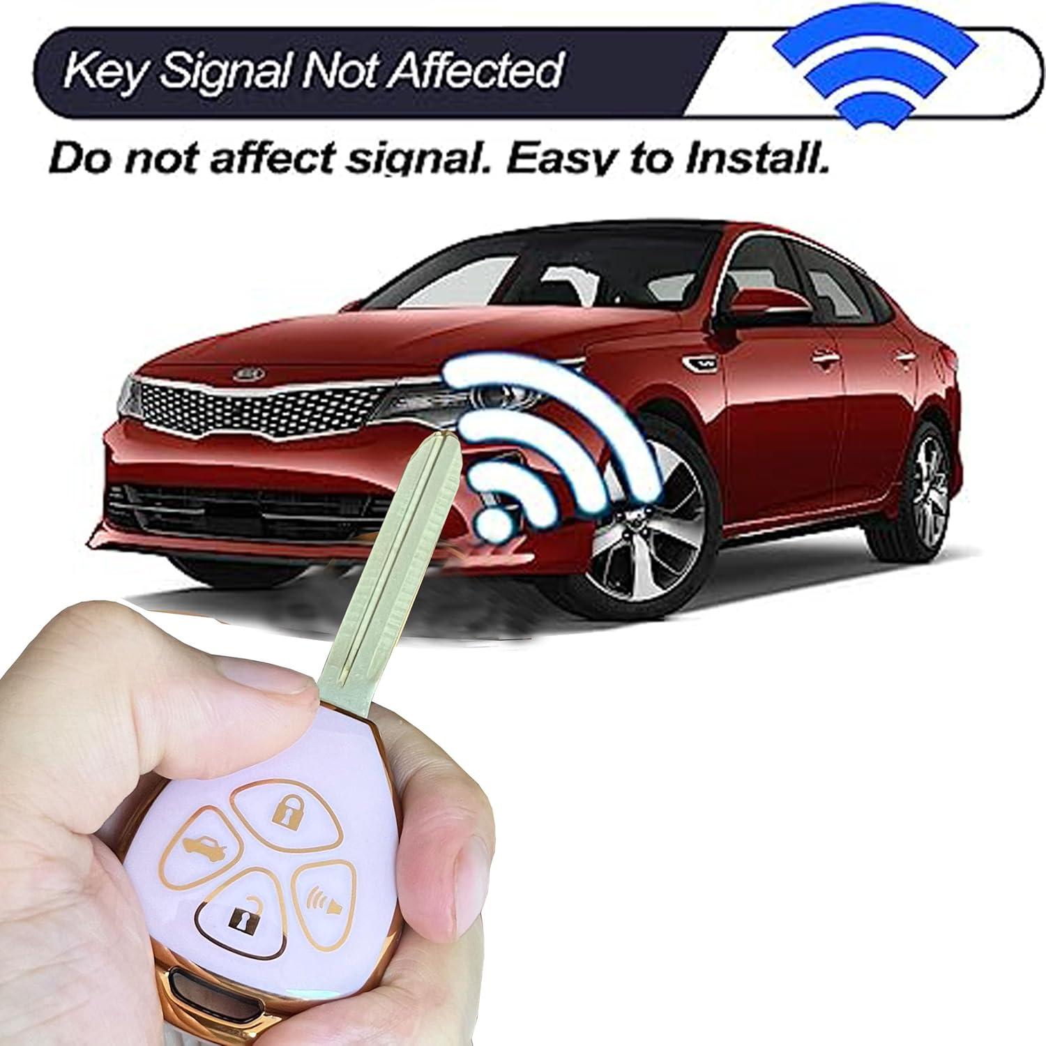 Cubierta de Llavero Toyota TAPAYICA Rosa-Dorado 4 Botones