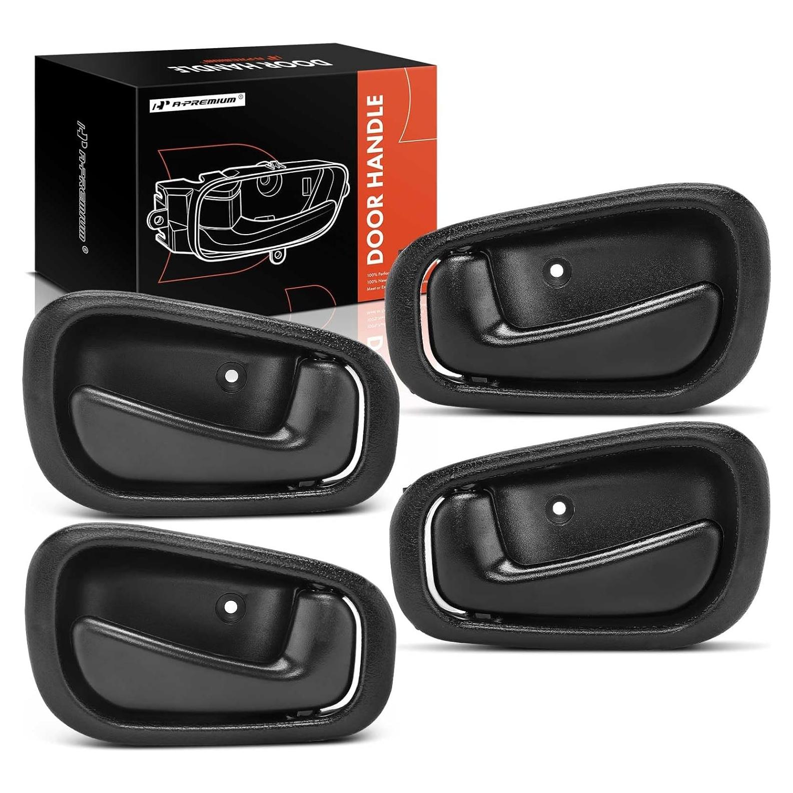 Mangos de Puerta Interior A-Premium para Toyota Corolla y Chevrolet Prizm 1998-2002, Juego de 4 Piezas, Negro Texturizado