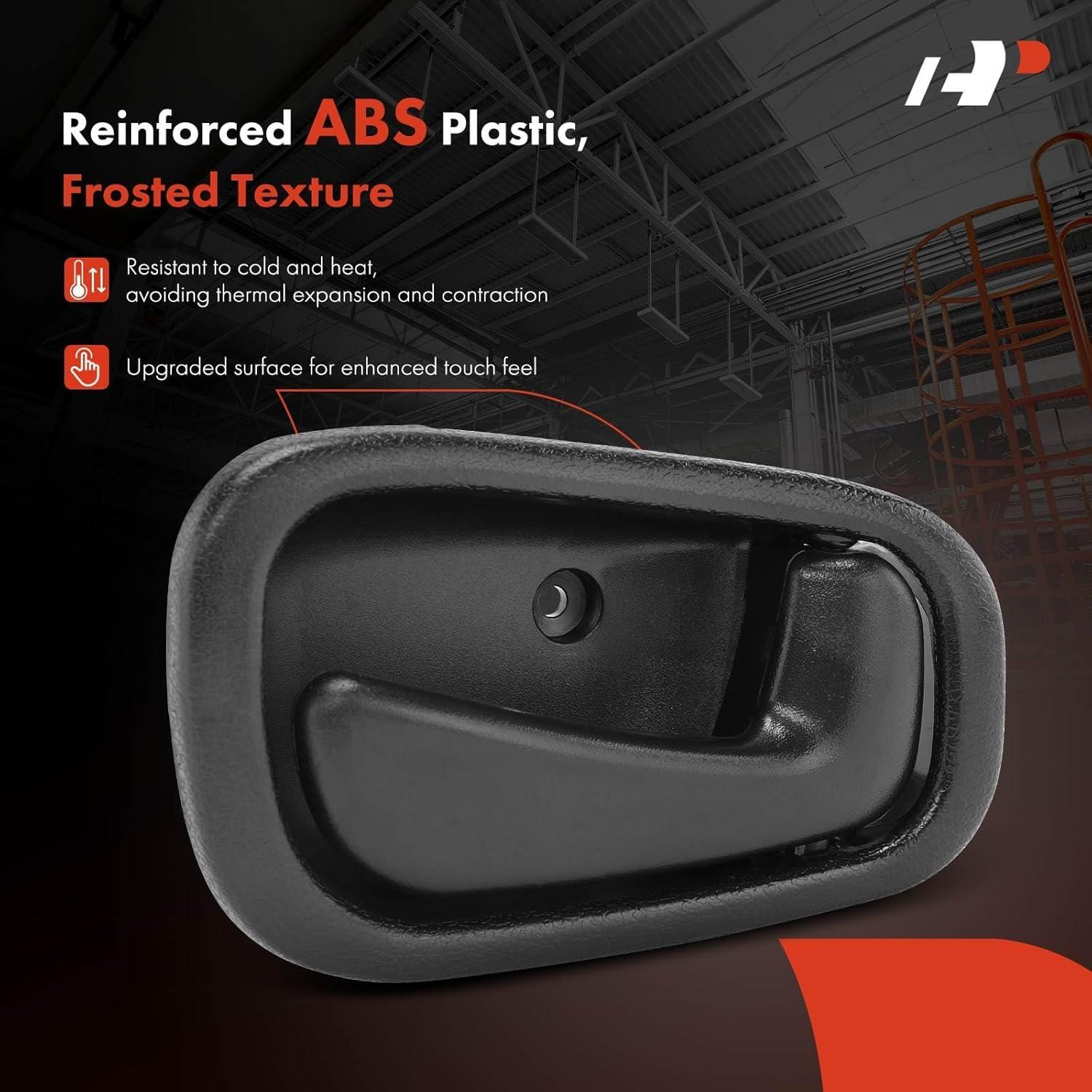 Mangos de Puerta Interior A-Premium para Toyota Corolla y Chevrolet Prizm 1998-2002, Juego de 4 Piezas, Negro Texturizado