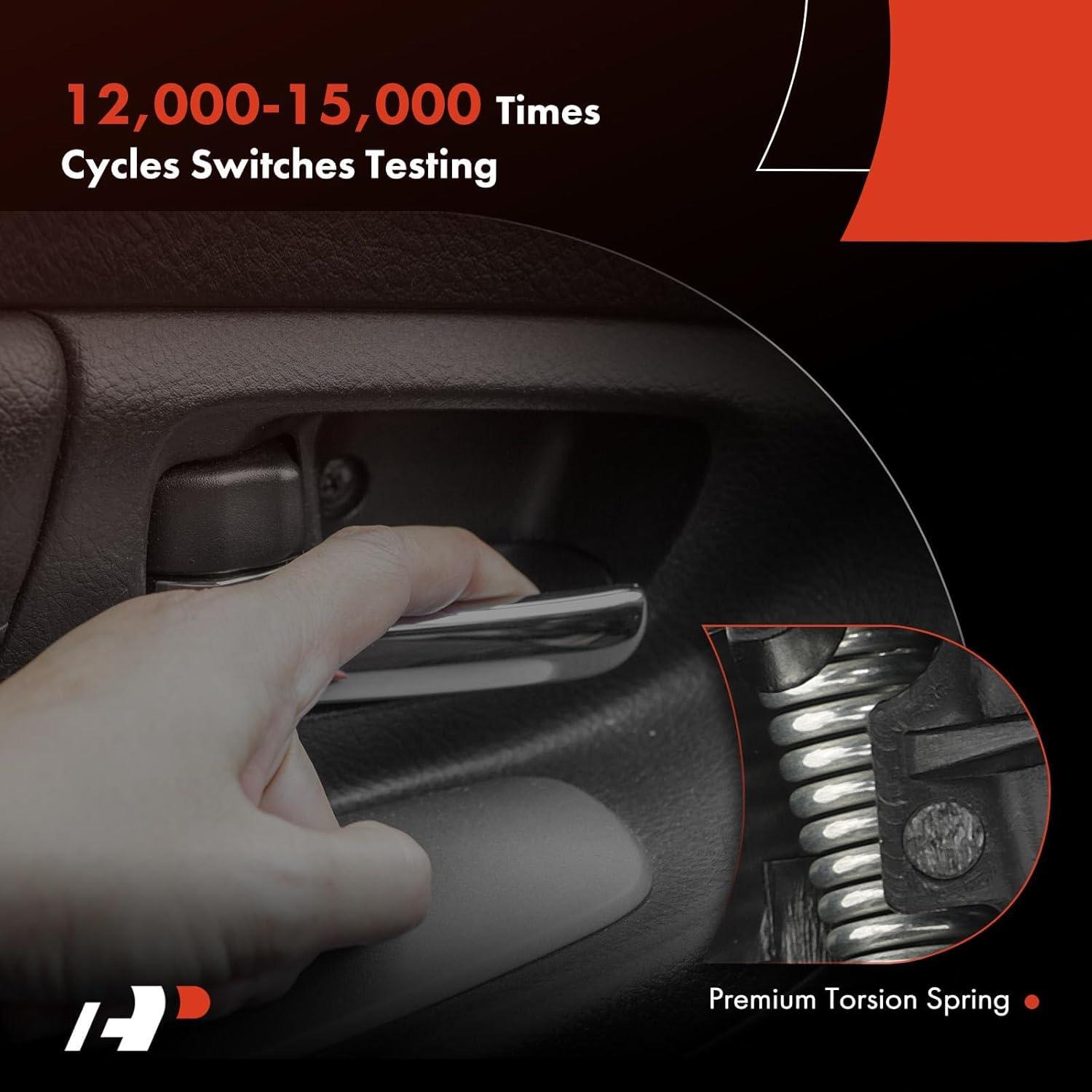 Mangos de Puerta Interior A-Premium para Toyota Corolla y Chevrolet Prizm 1998-2002, Juego de 4 Piezas, Negro Texturizado