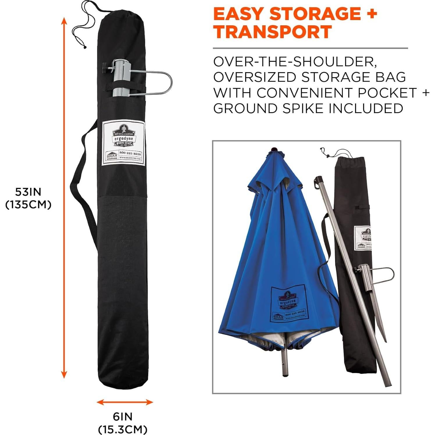 Paraguas Industrial Ergodyne SHAX 6100 2.3m Azul