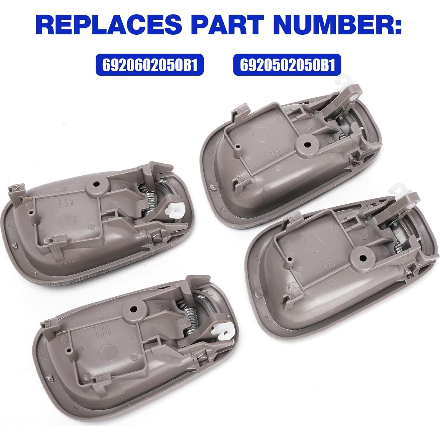 Manija de Puerta Interior LCWRGS para Toyota Corolla y Chevy Prizm 1998-2002 - Gris