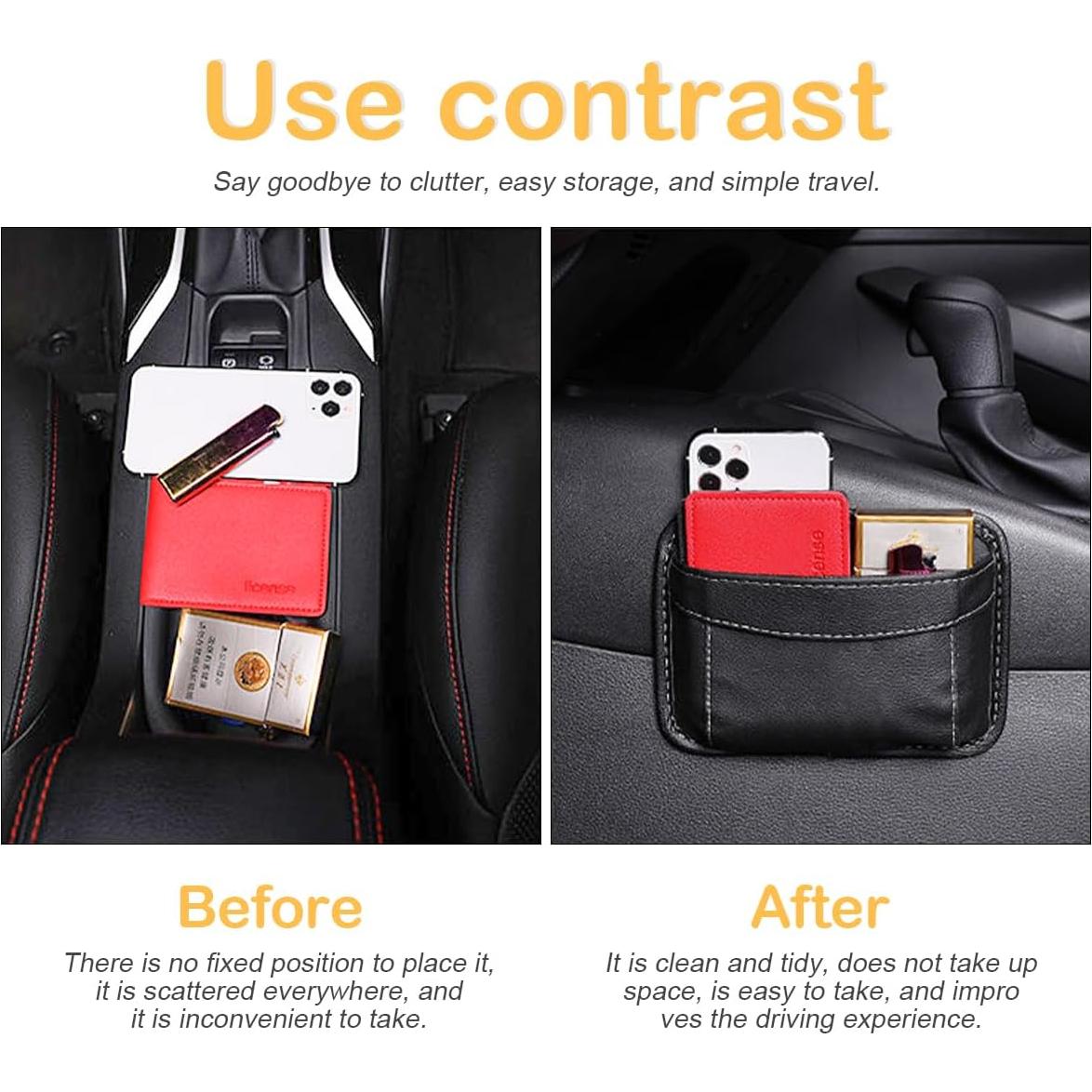 Organizador de Asiento de Coche Osilly en Cuero PU Negro