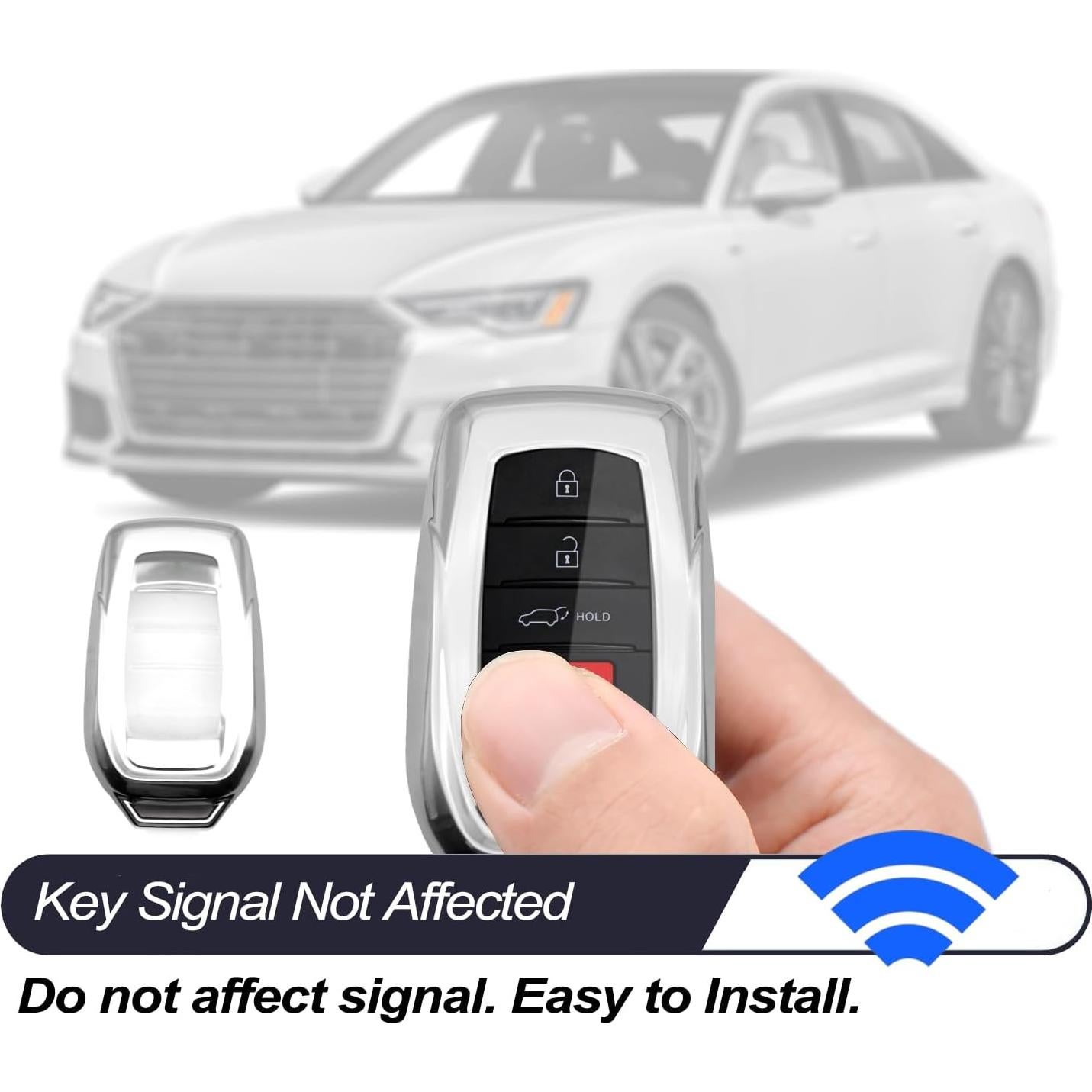 Funda de Llave TPU MECHCOS Plata para Toyota 6 Botones