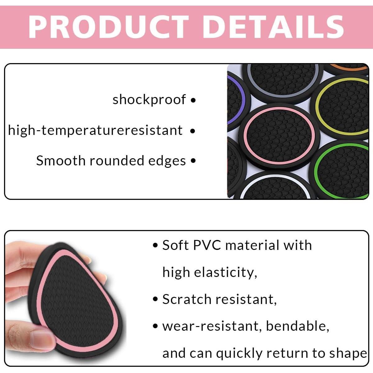 4 Posavasos Antideslizantes Couslcd para Coche 6.99 cm