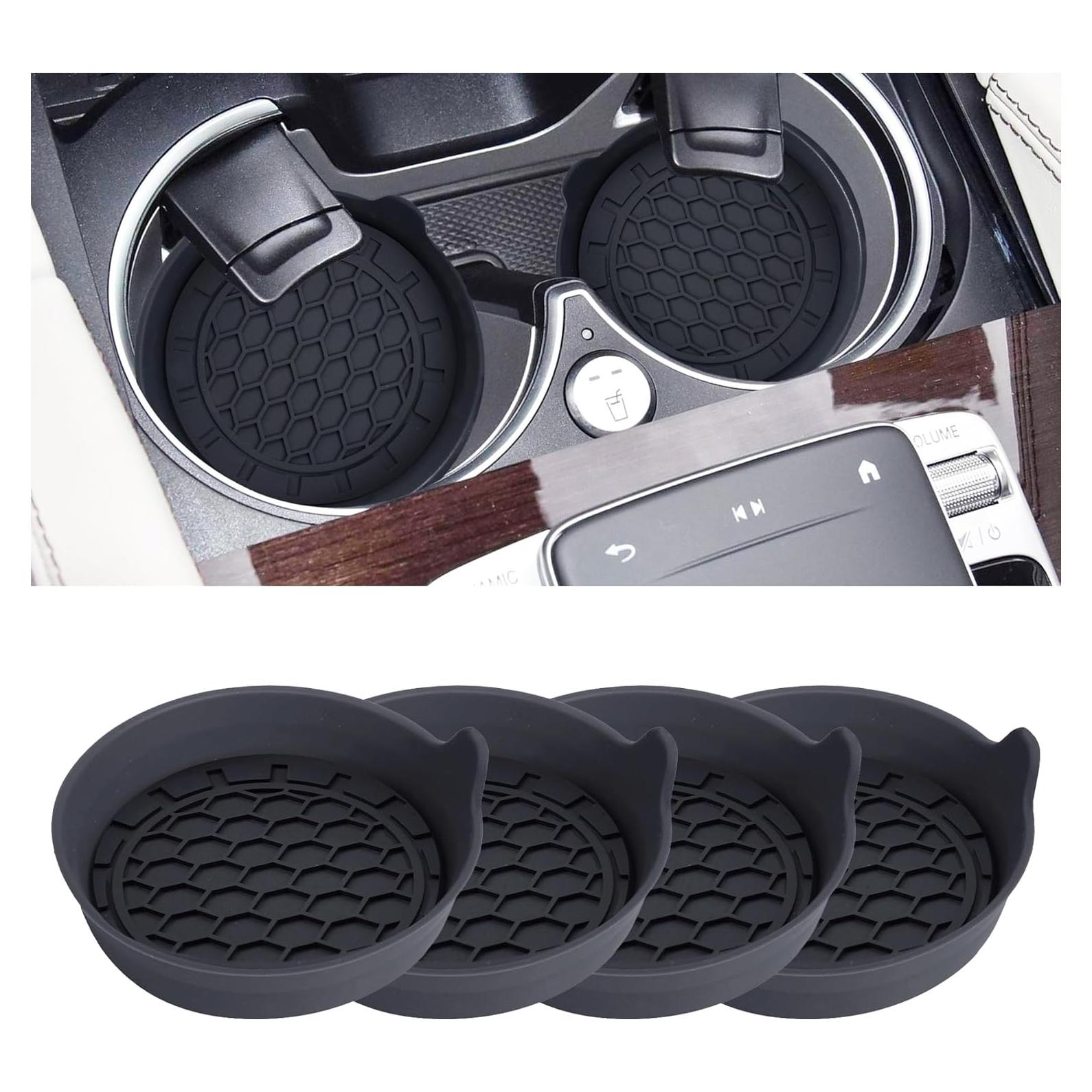 Soportes para Tazas Automotrices Amooca Paquete de 4 Negro