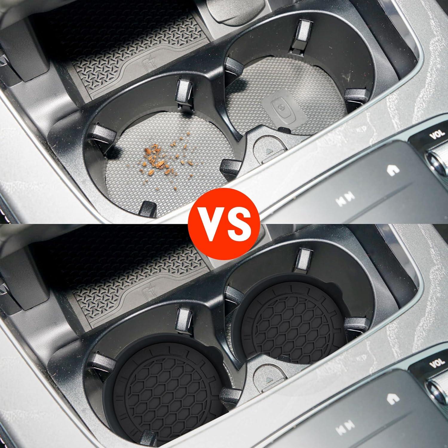 Soportes para Tazas Automotrices Amooca Paquete de 4 Negro