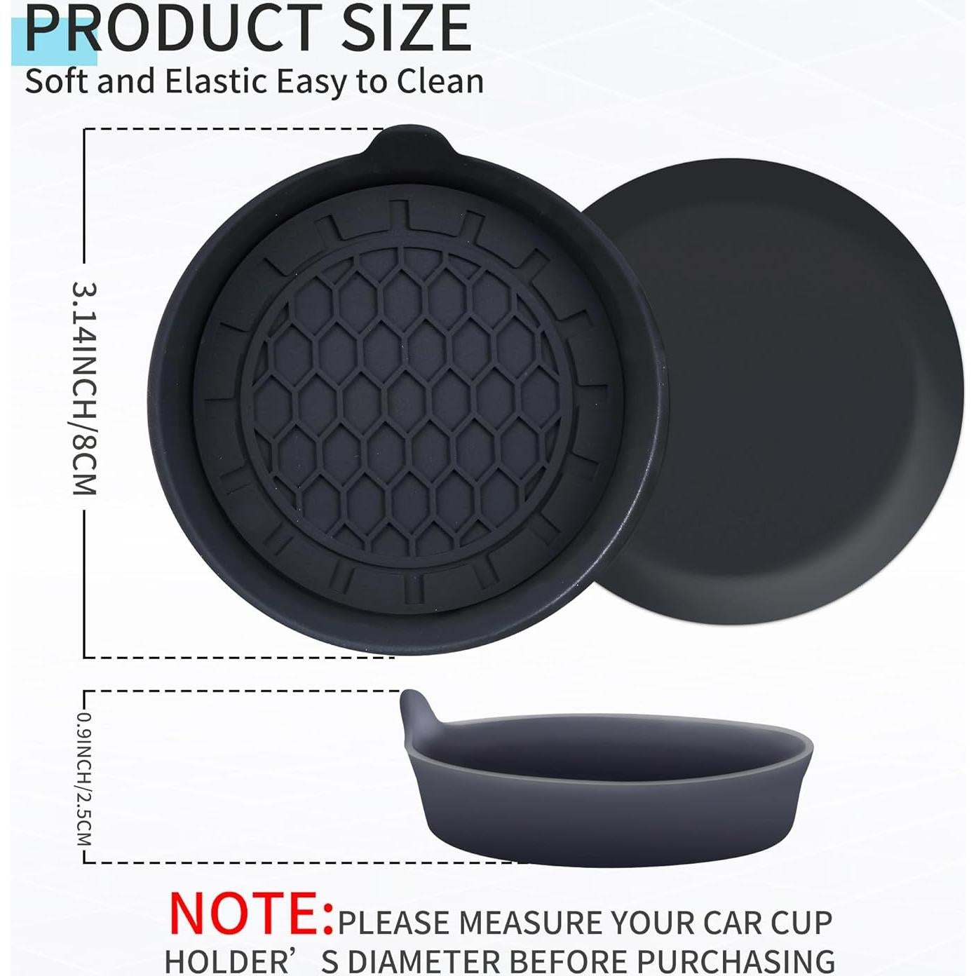 Soportes para Tazas Automotrices Amooca Paquete de 4 Negro