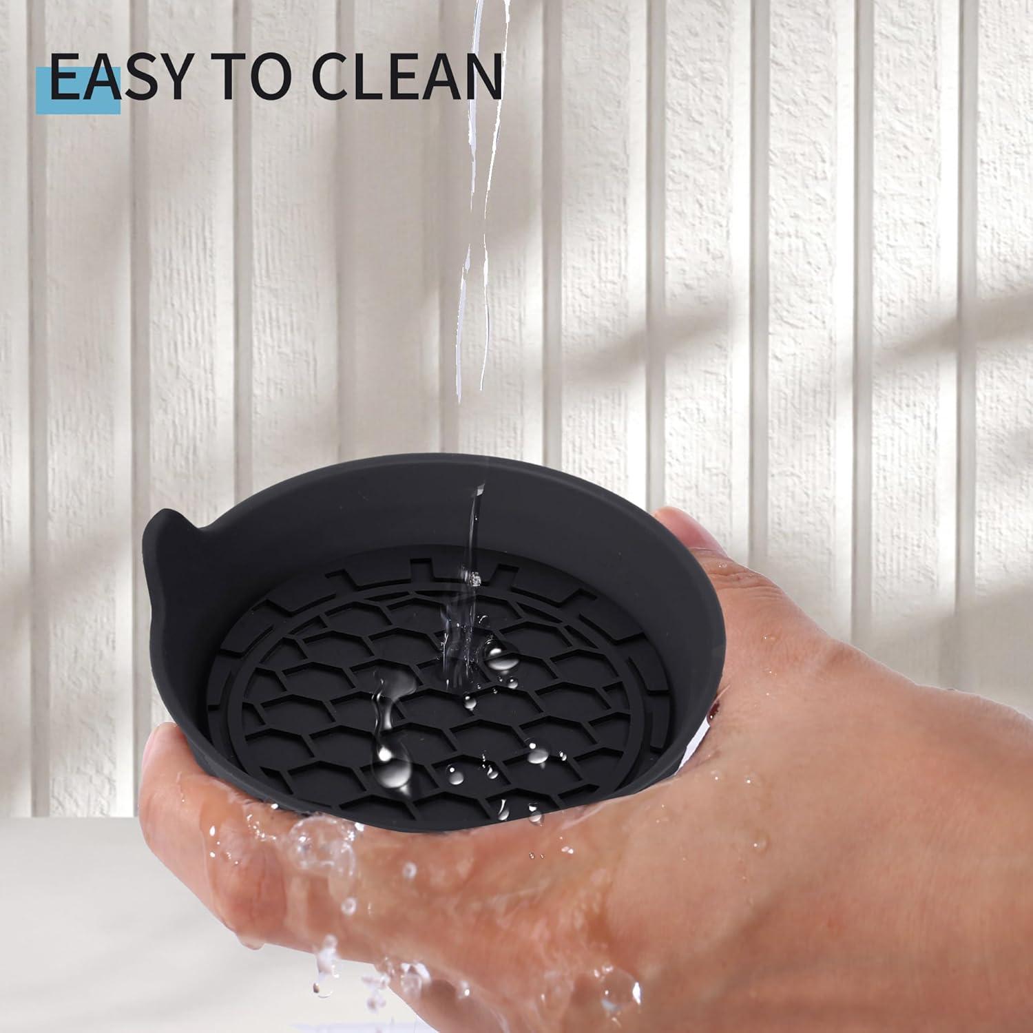 Soportes para Tazas Automotrices Amooca Paquete de 4 Negro