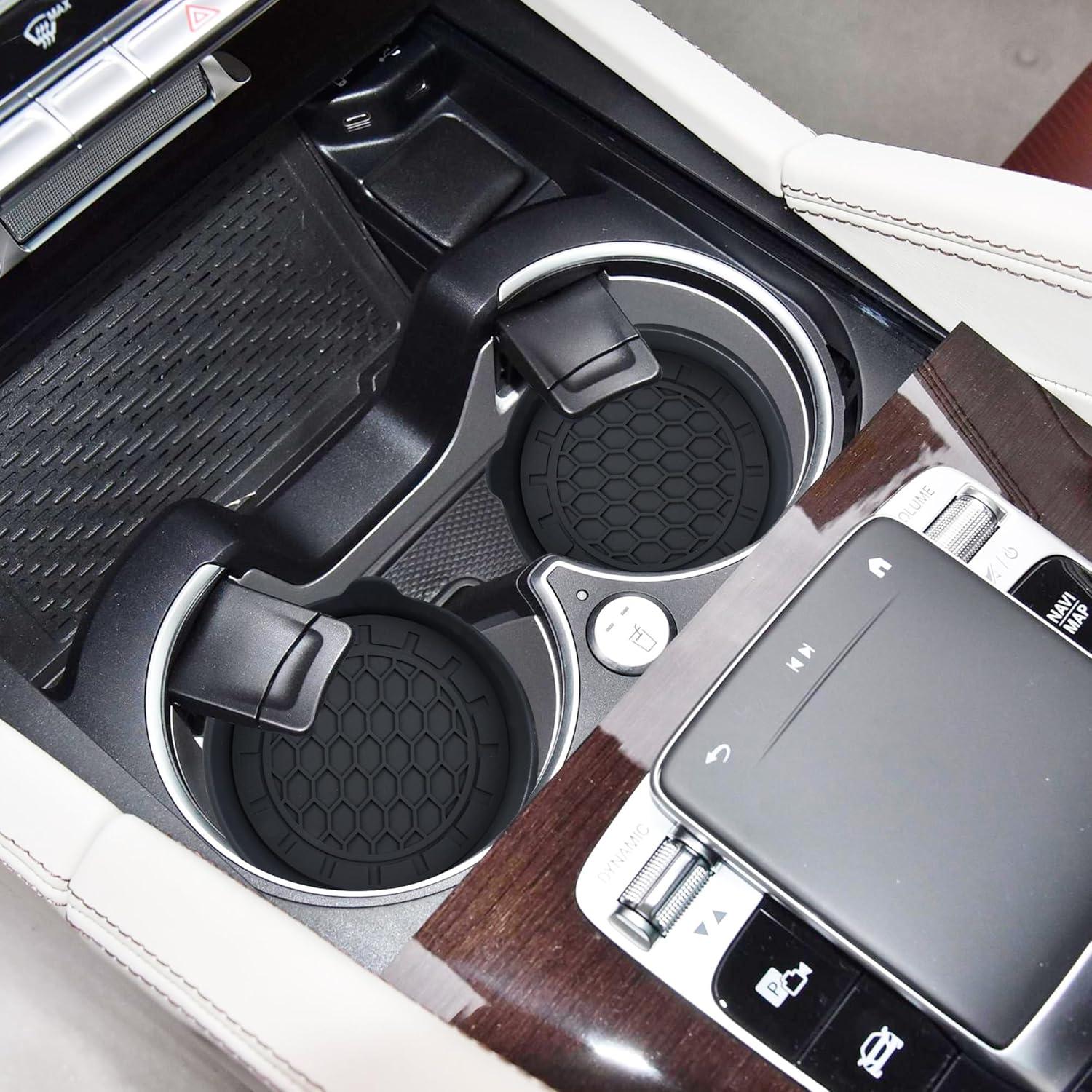 Soportes para Tazas Automotrices Amooca Paquete de 4 Negro