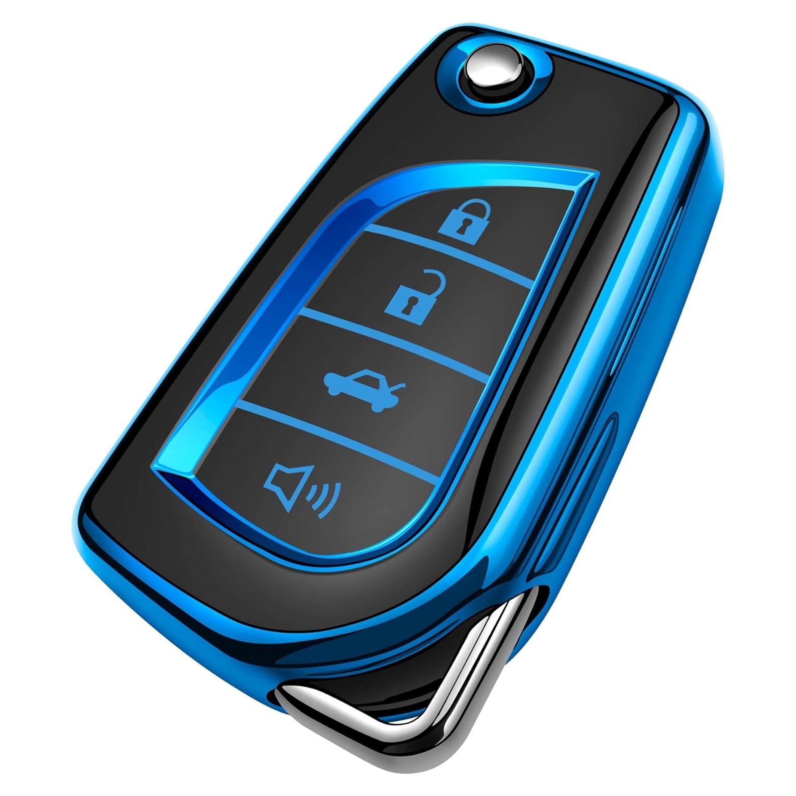 Funda de llave Tukellen para Toyota 4 Botones Azul