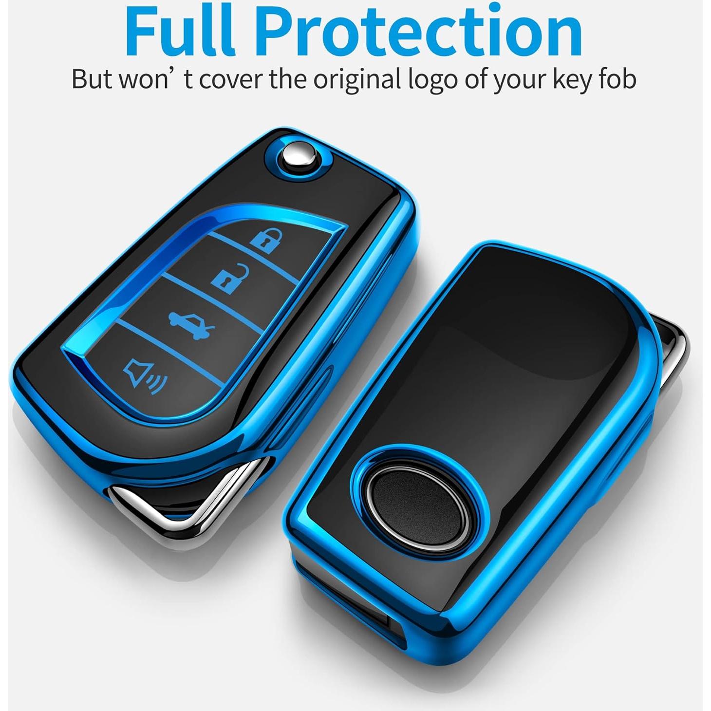 Funda de llave Tukellen para Toyota 4 Botones Azul