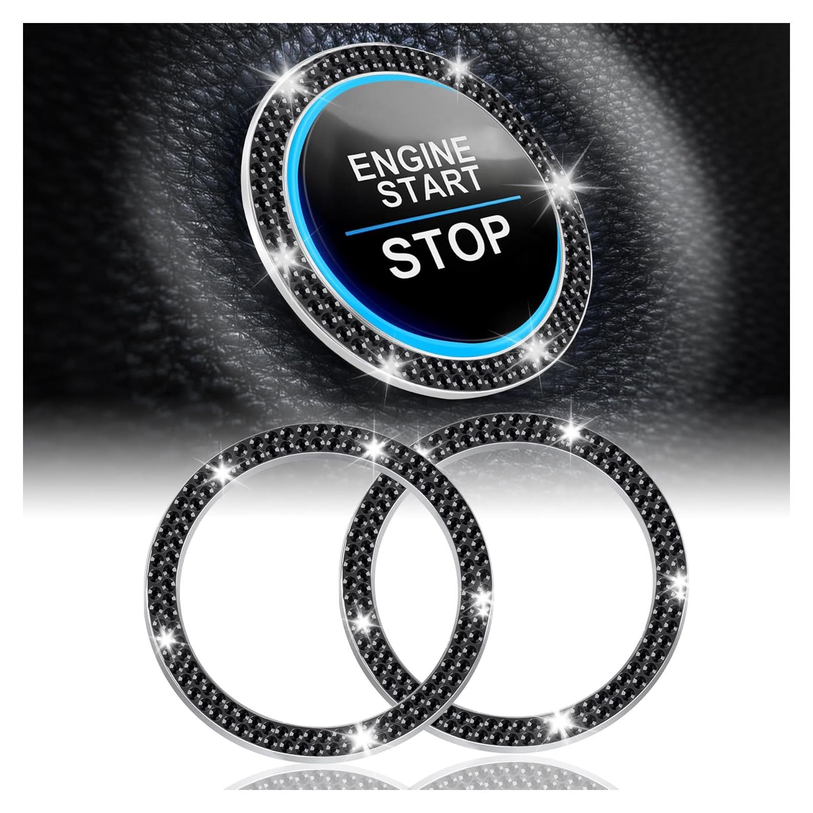 Anillo Decorativo de Cristal LivTee para Botón de Arranque - 2 Unidades