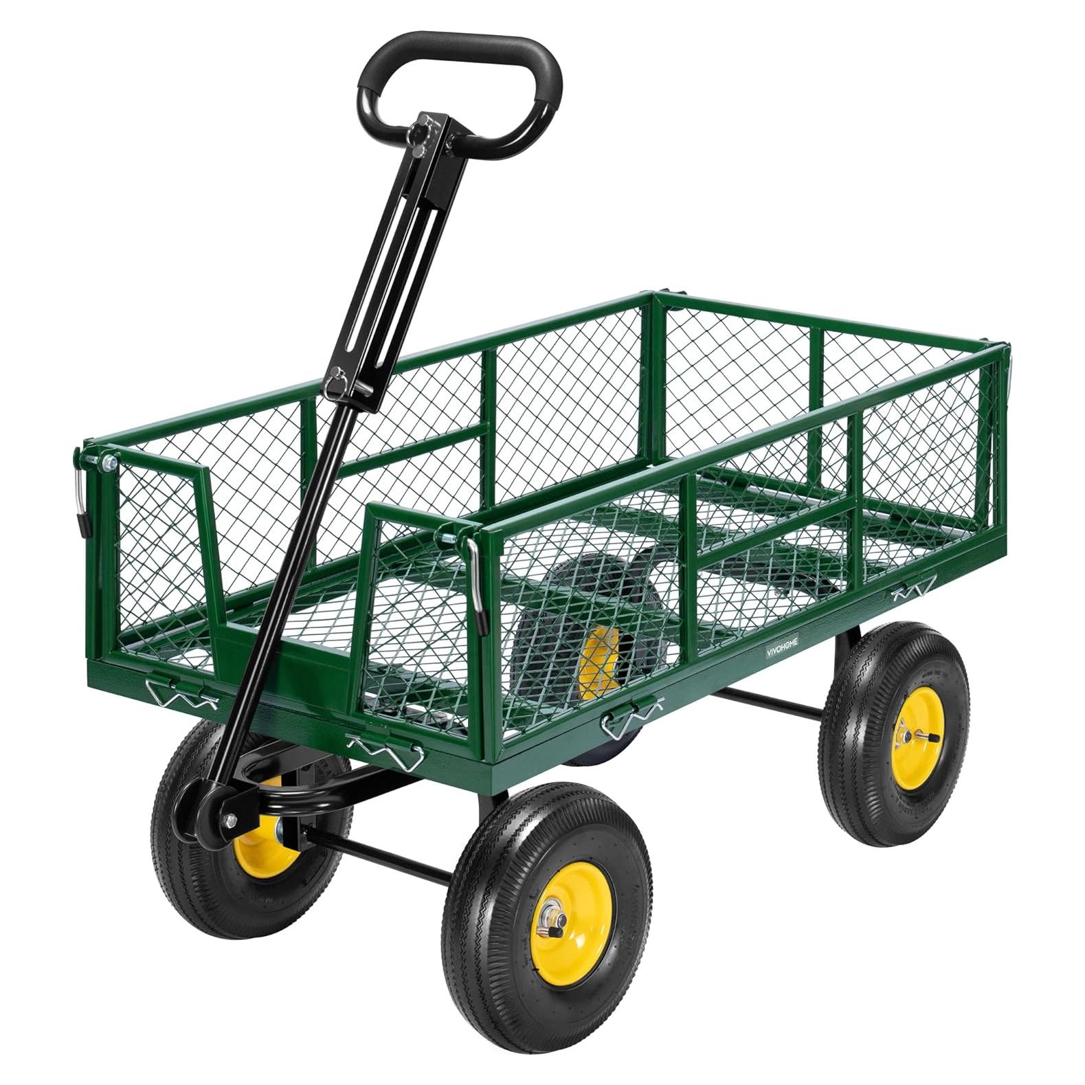Carro de Jardín VIVOHOME Verde 408 kg Neumáticos 25,4 cm