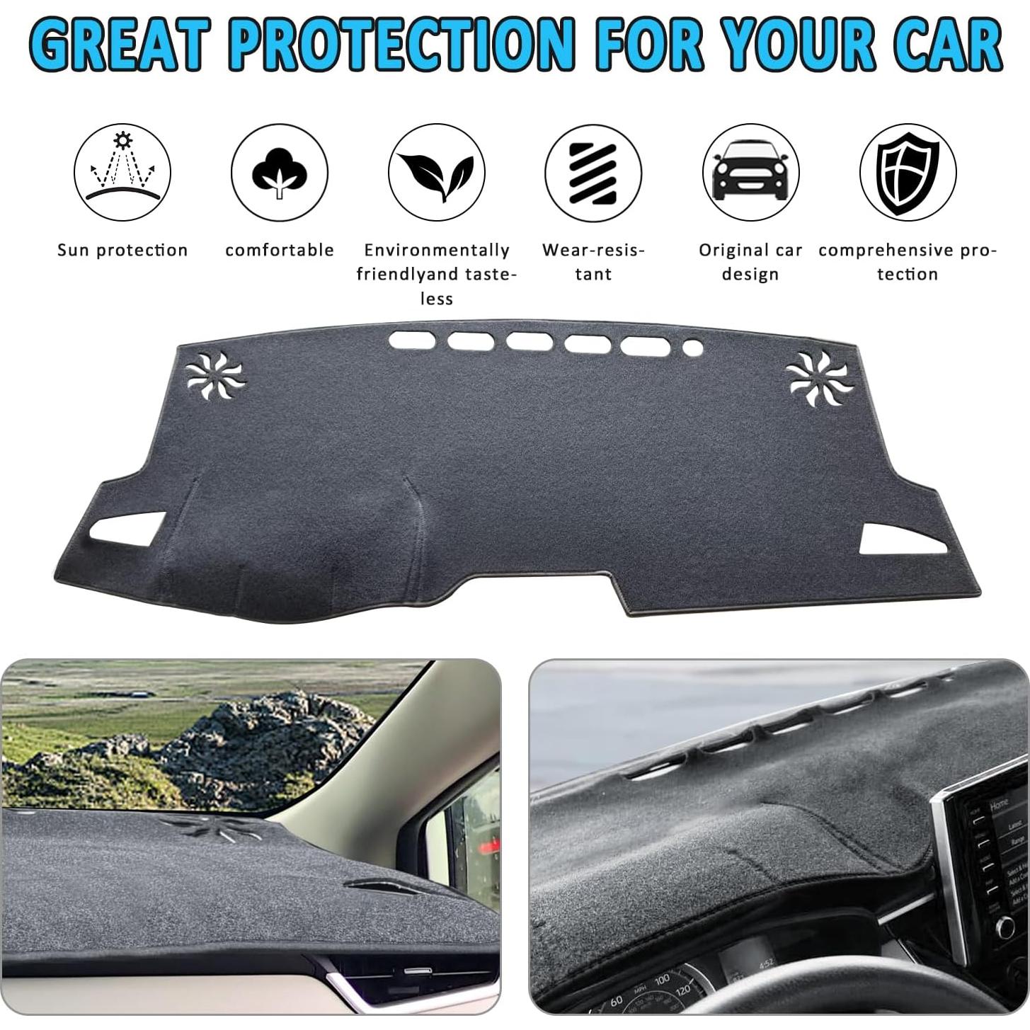 Cubierta de tablero HEDAQI para Toyota Corolla 2019-2024 gris