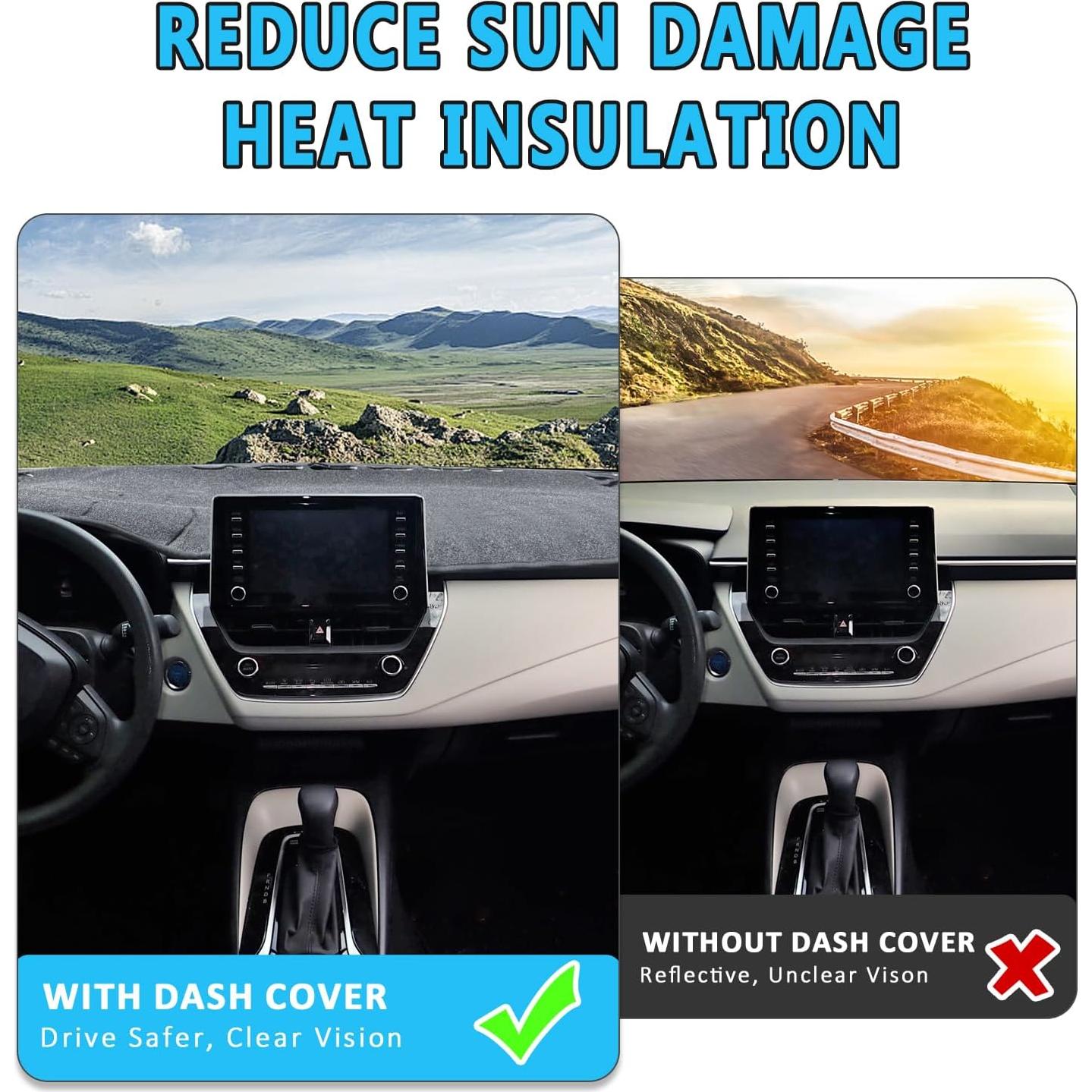 Cubierta de tablero HEDAQI para Toyota Corolla 2019-2024 gris