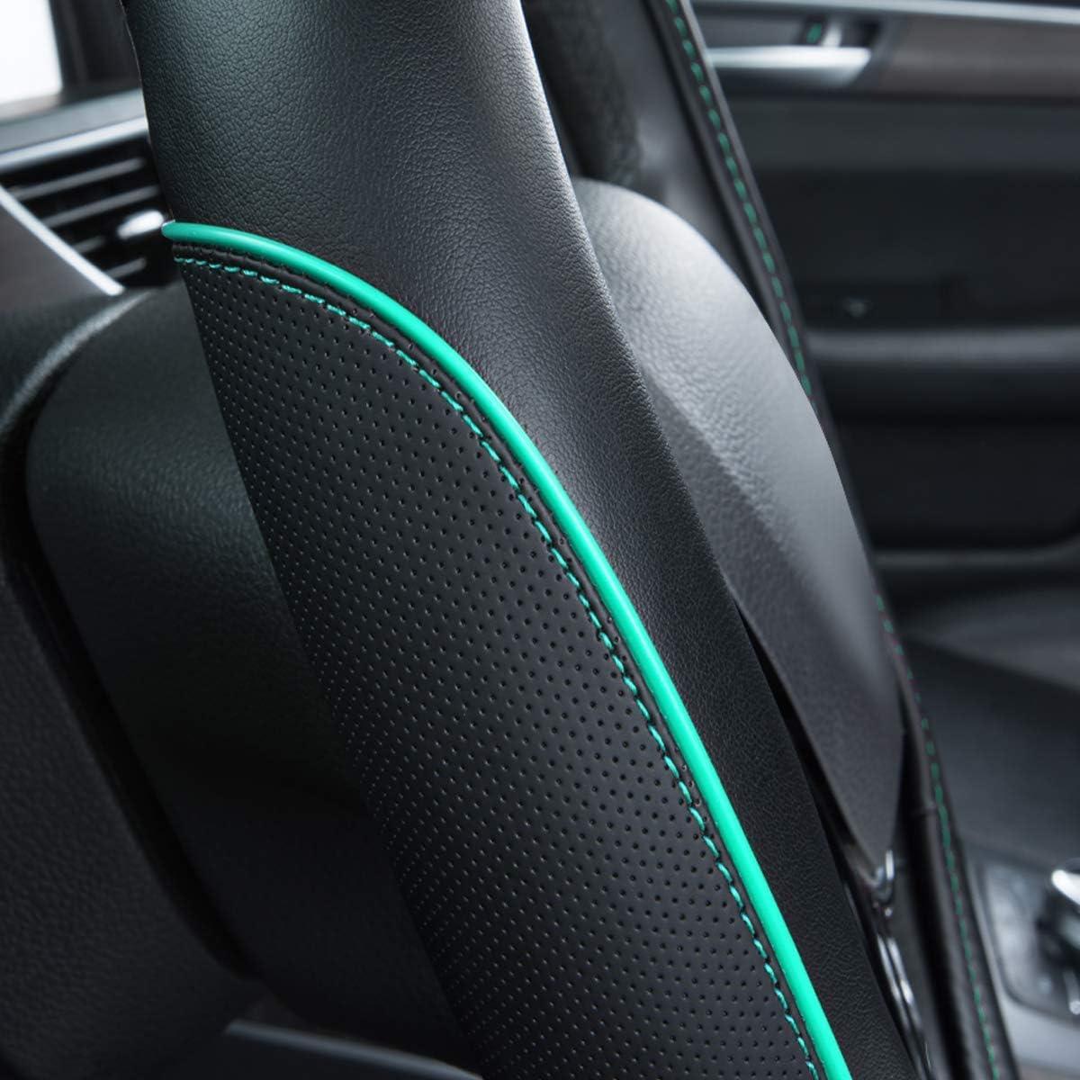 Cubierta de Volante de Cuero Car Pass 35-38 cm Negro y Menta