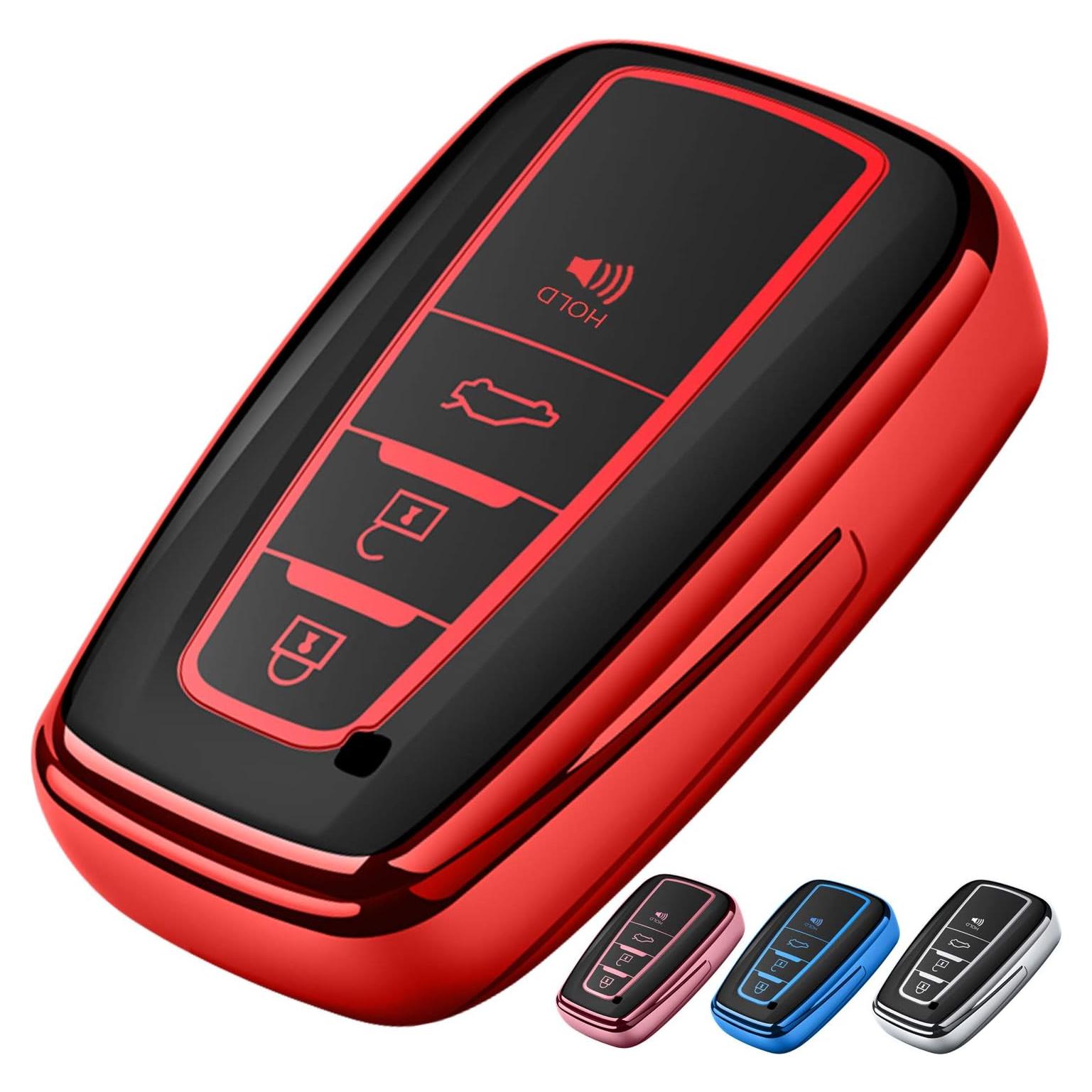 Funda de Llave Tukellen TPU Rojo para Toyota 2020-2024