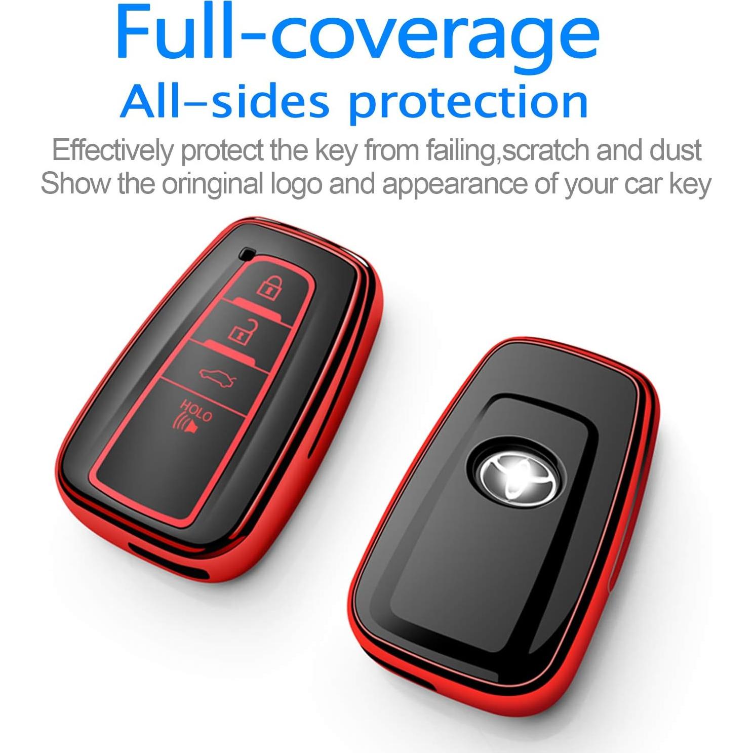 Funda de Llave Tukellen TPU Rojo para Toyota 2020-2024