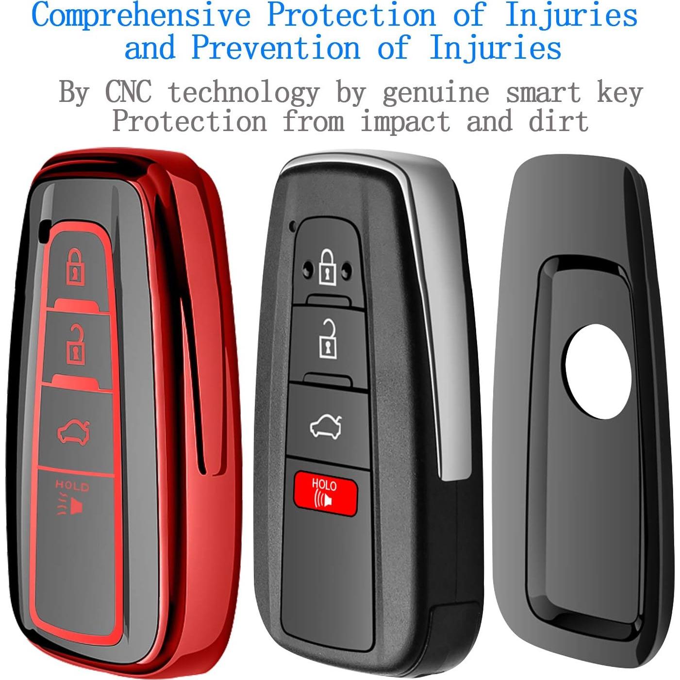 Funda de Llave Tukellen TPU Rojo para Toyota 2020-2024