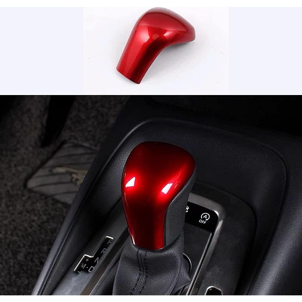 Cubierta de Perilla de Cambio Duole Fibra Carbono Roja Toyota
