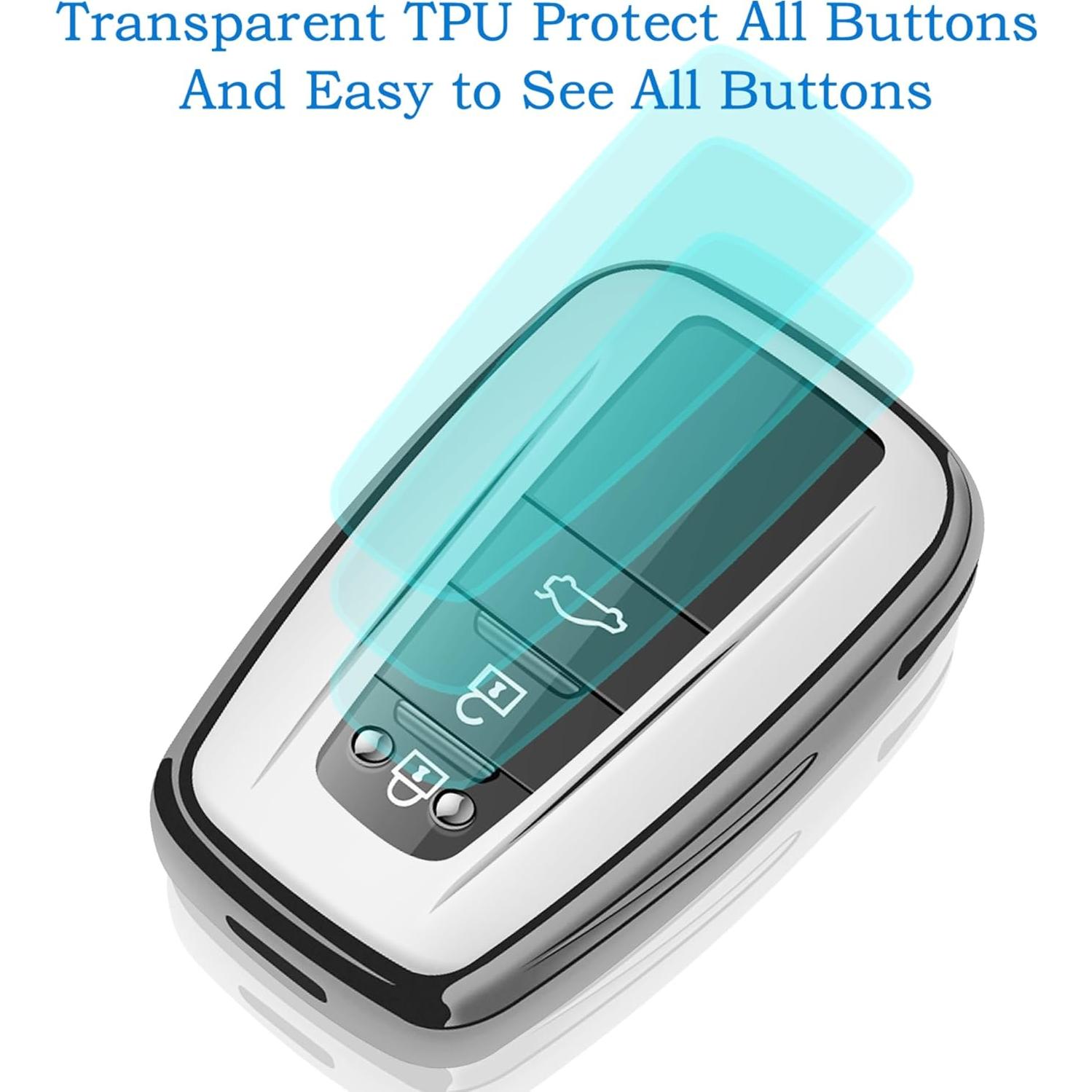 Cubierta de Llavero Autophone TPU Plata para Toyota 2020-2024