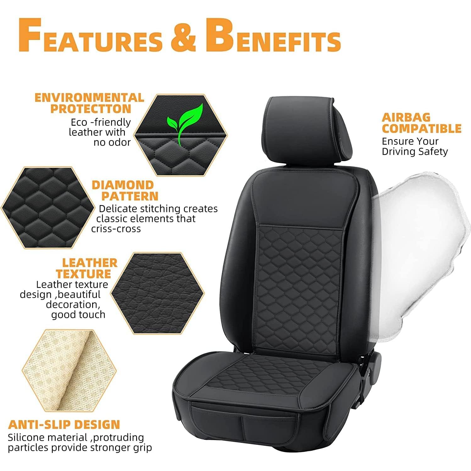 Fundas de Asiento Delantero Elantrip Cuero Impermeable Negro