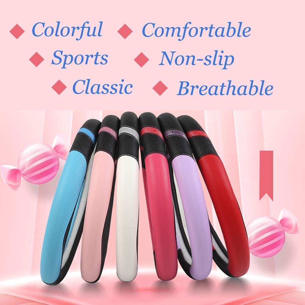 Funda de Volante Cxtiy Universal 15 Pulgadas Cuero Blanco