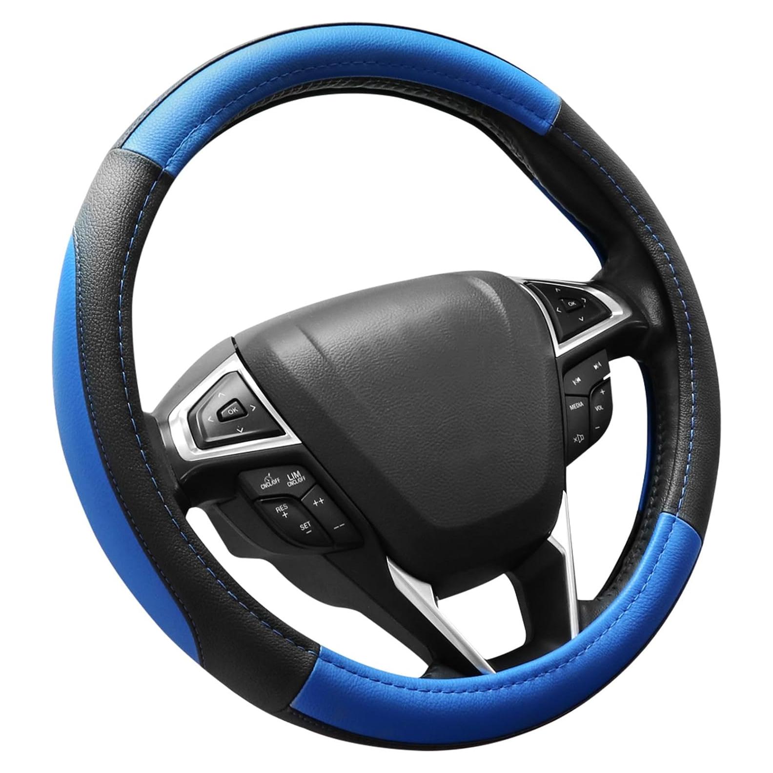 Cubierta de Volante SEG Direct Universal 36-38 cm Cuero Negro Azul