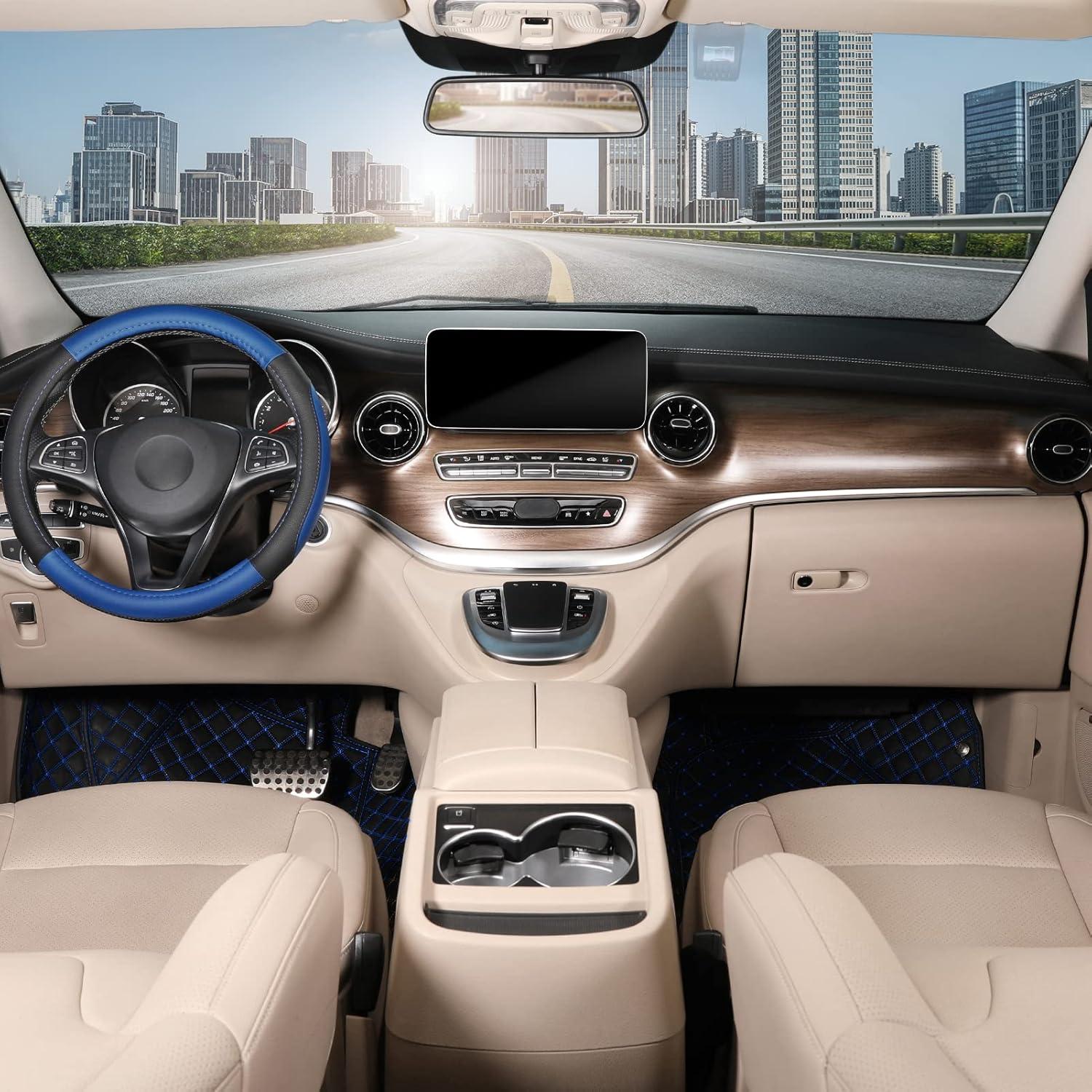 Cubierta de Volante SEG Direct Universal 36-38 cm Cuero Negro Azul